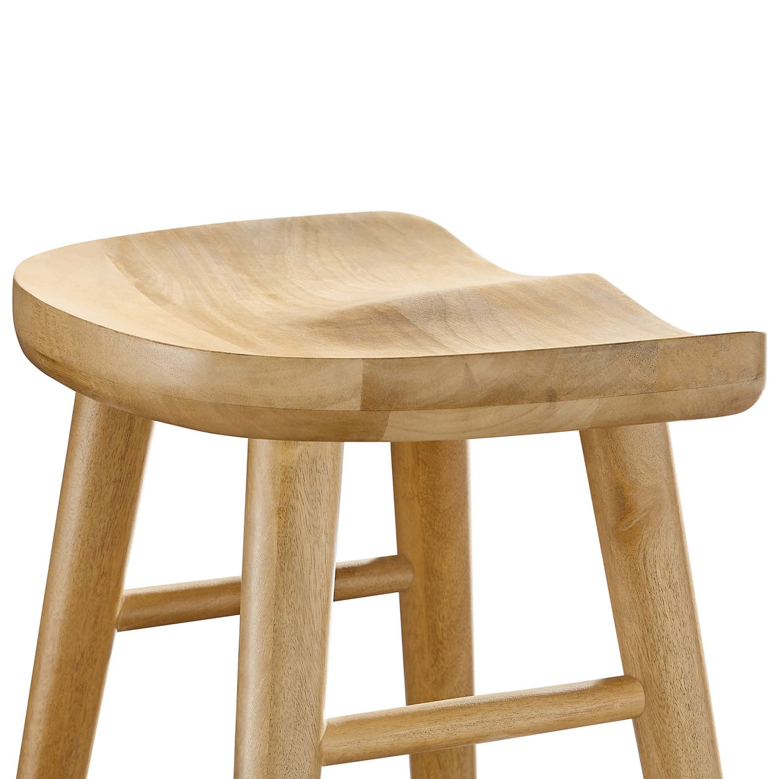 Contoured saddle seat with smooth, rounded edges in a natural oak finish || EEI-6739-OAK || detail_studio