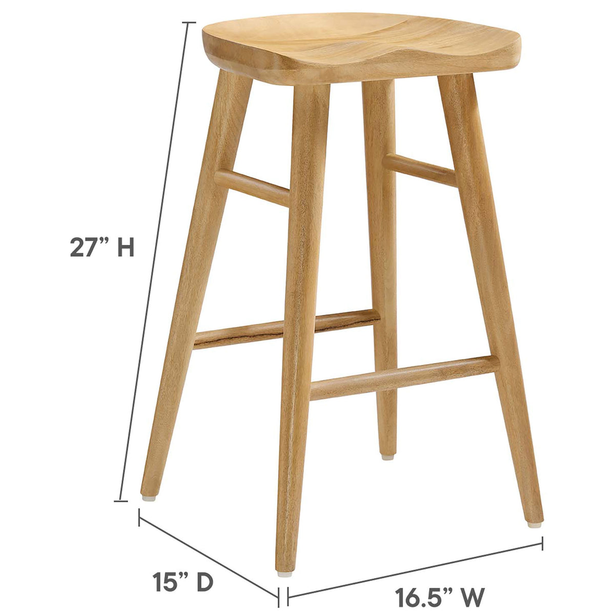 Counter stool dimensions displayed for easy planning and fit || EEI-6739-OAK || dimension_studio