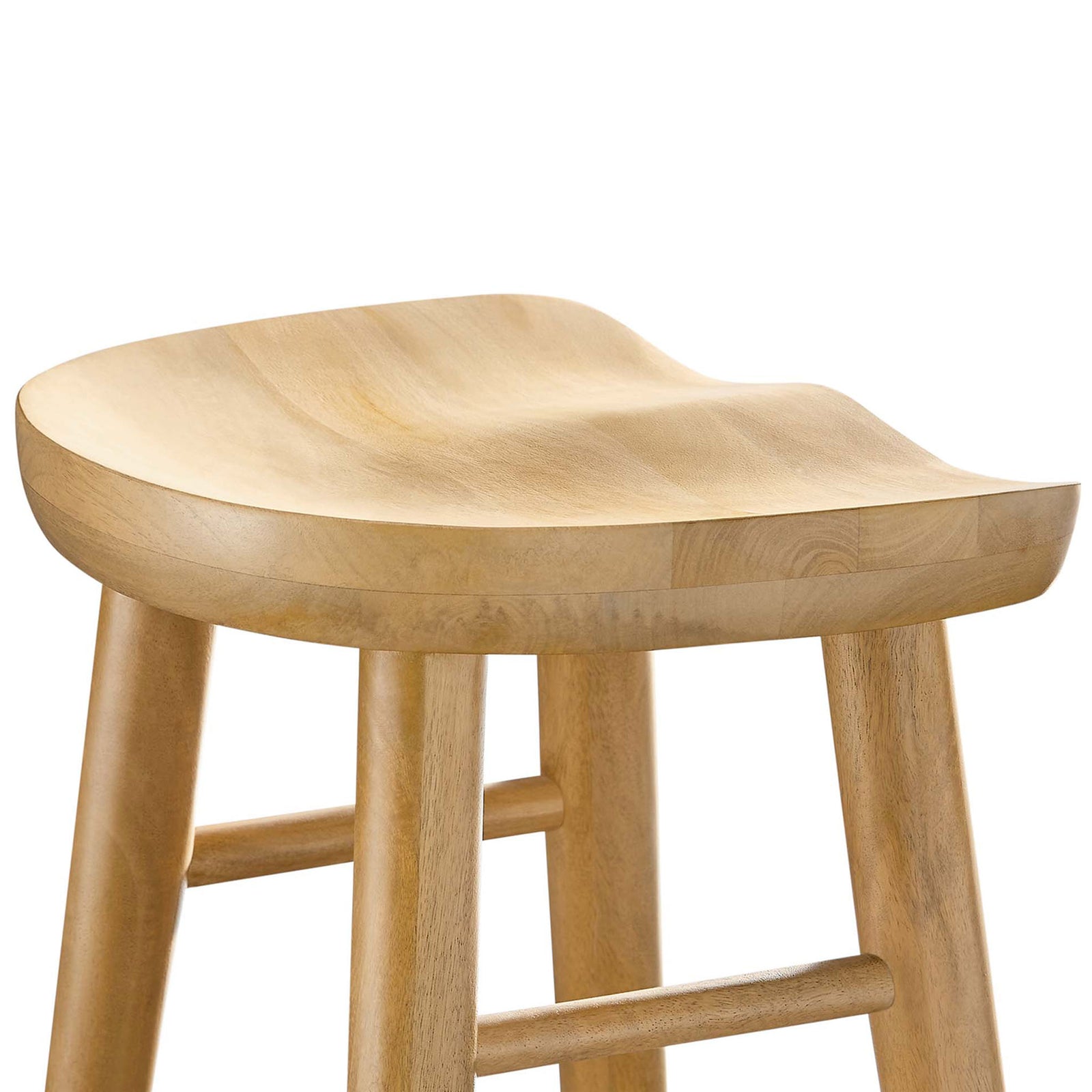 Sculpted saddle seat offers ergonomic comfort with a smooth oak finish || EEI-6740-OAK || detail_studio