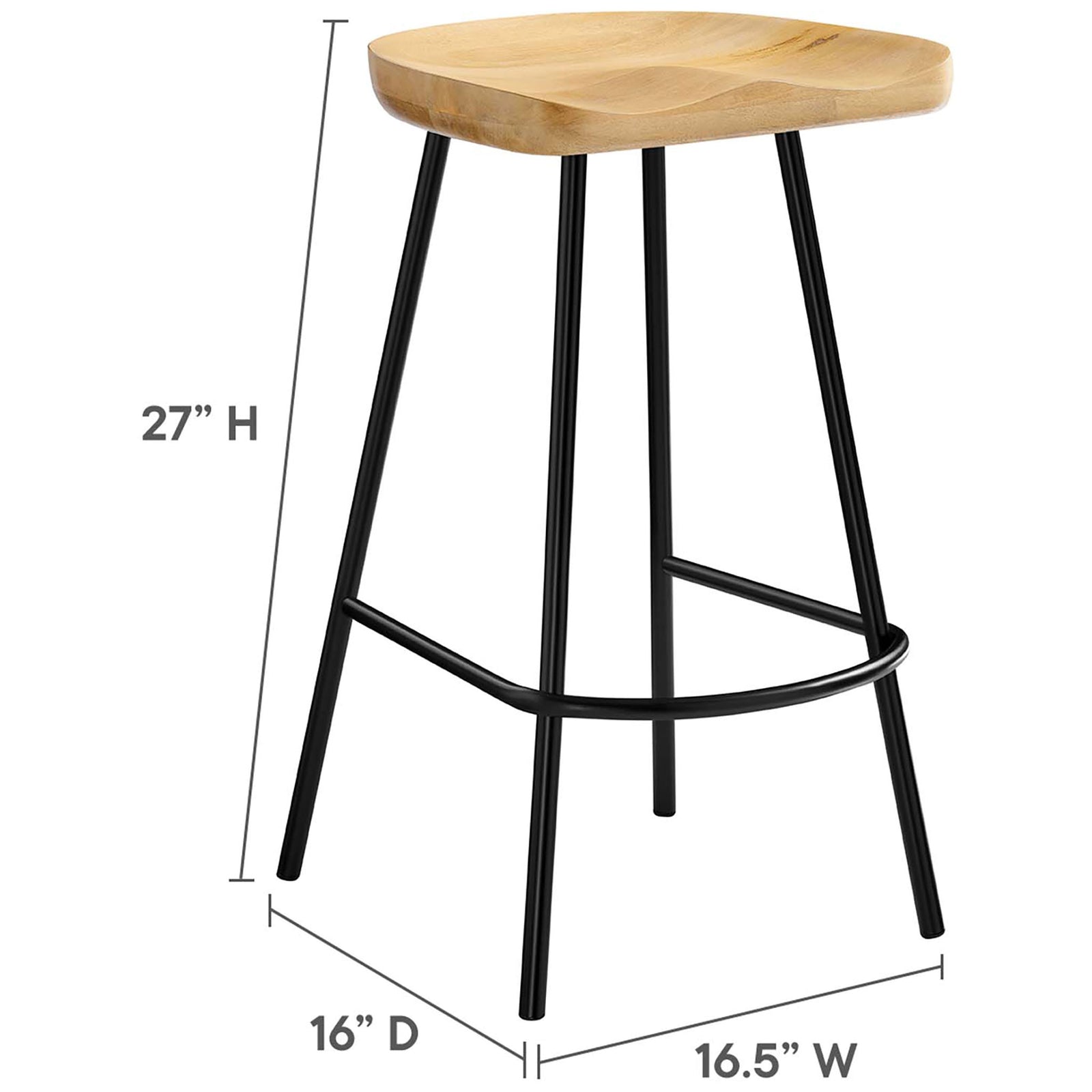 Compact counter stool footprint with balanced proportions for islands and tall counters || EEI-6741-OAK || dimension_studio