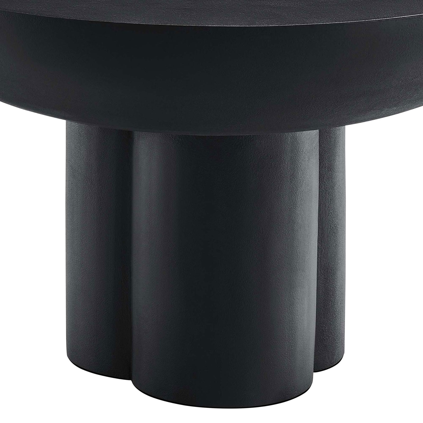 Bold trefoil pedestal base adds sculptural presence and sturdy support || EEI-6760-BLK || leg_studio