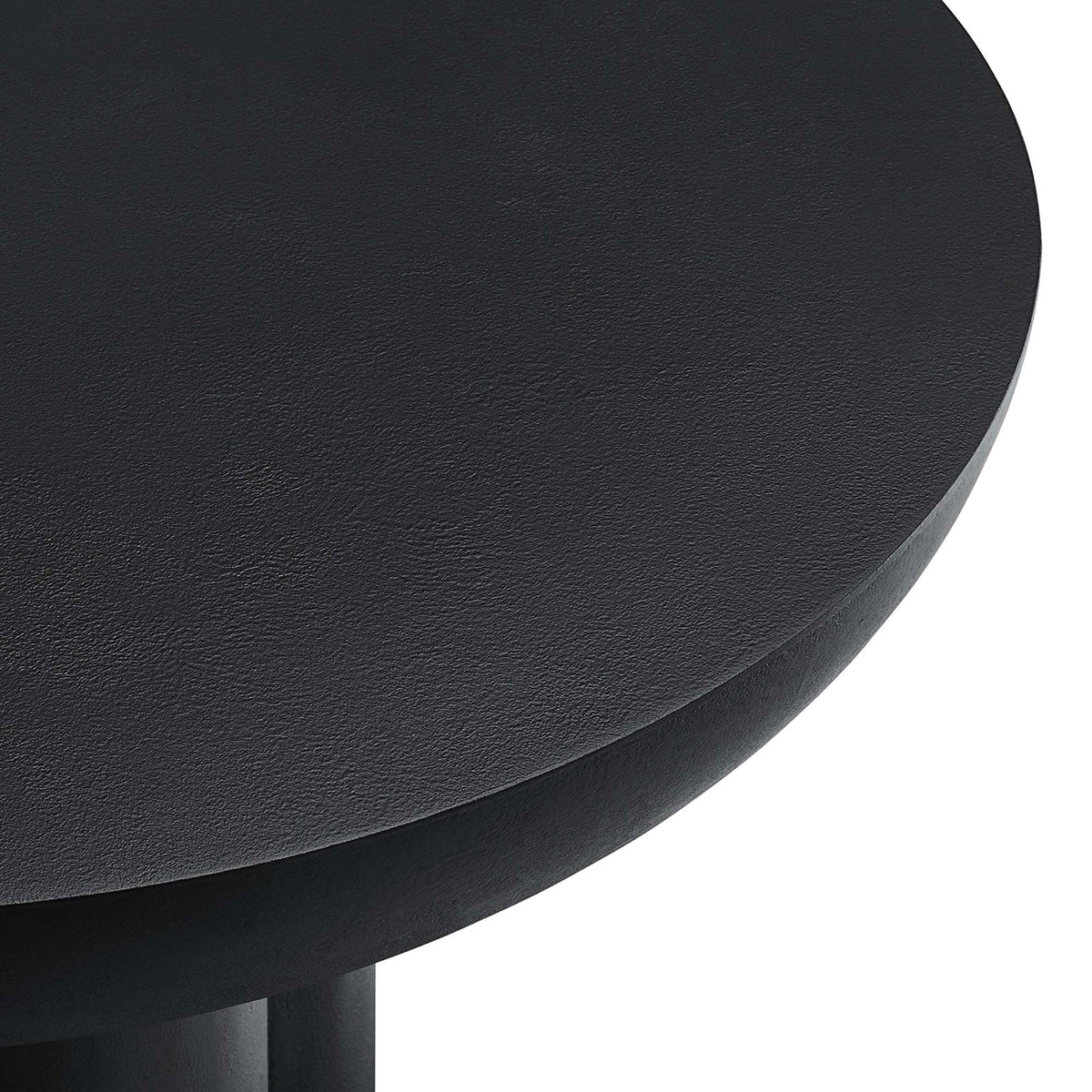 Durable, textured concrete overlay tabletop with rounded edge || EEI-6760-BLK || detail_studio