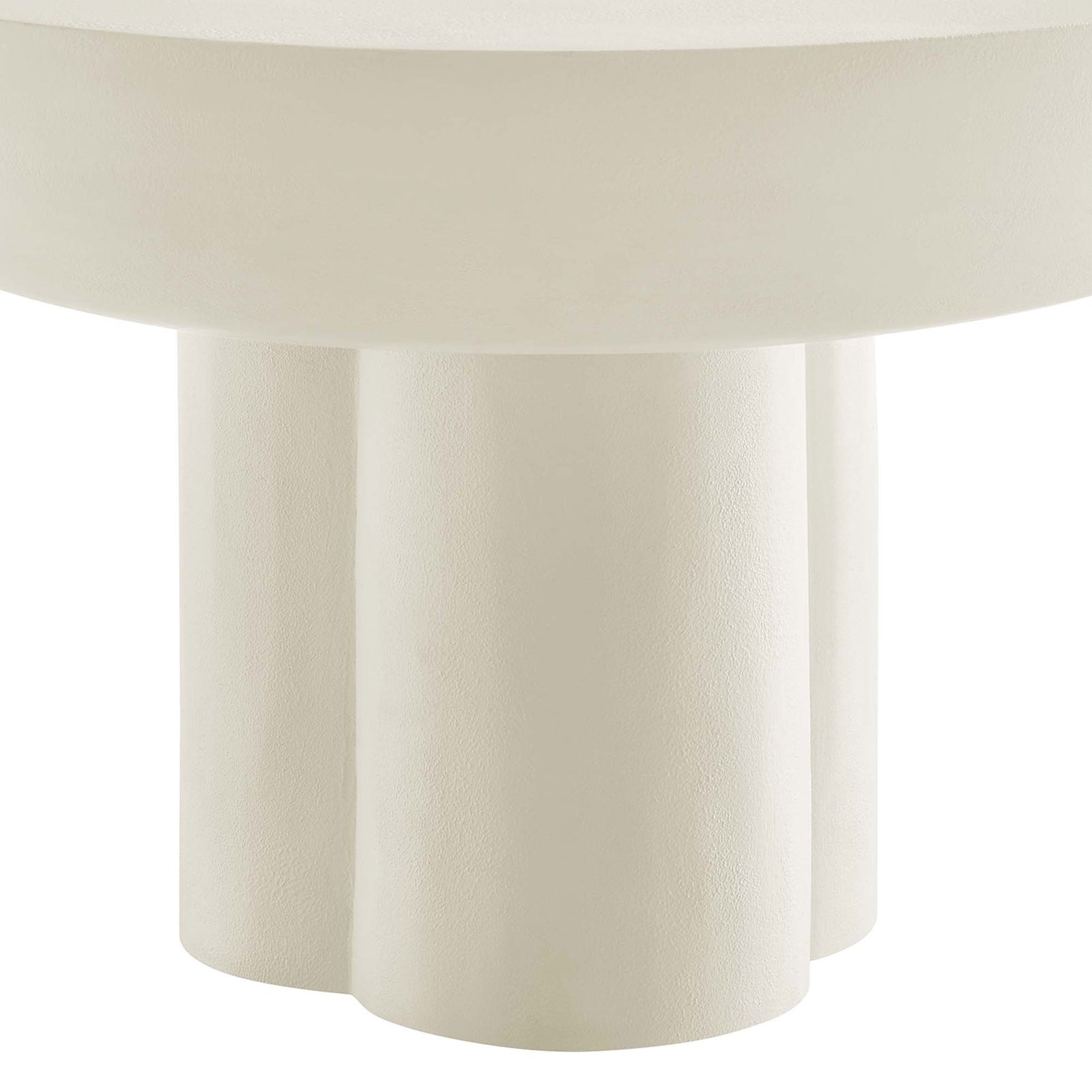 Trefoil pedestal base with softly curved columns for sculptural stability || EEI-6760-WHI || leg_studio