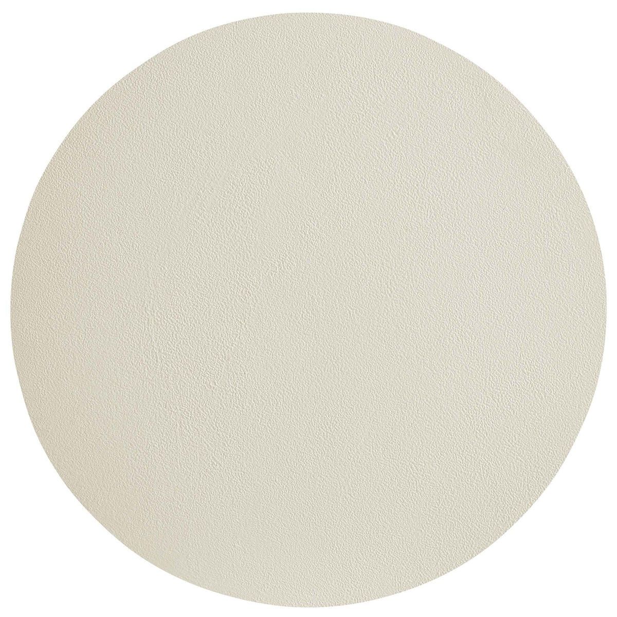 Round white tabletop with subtle concrete texture offers a clean, modern surface for drinks, books, or decor || EEI-6761-WHI || top_studio