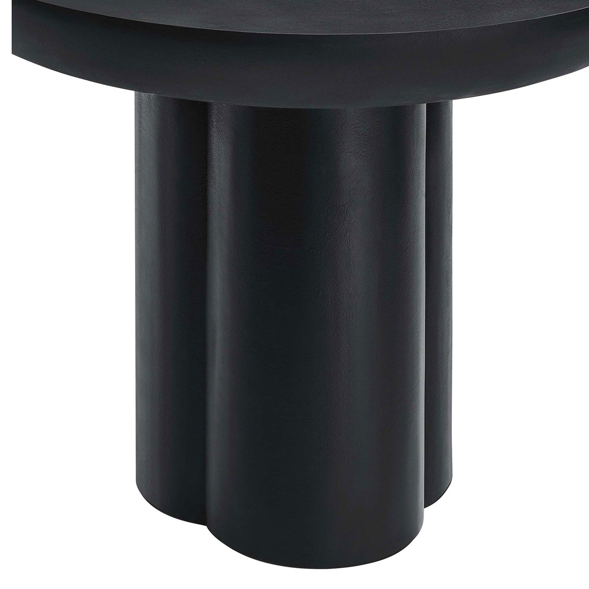 Trefoil pedestal base with rounded columns and a refined matte black finish || EEI-6762-BLK || detail_studio