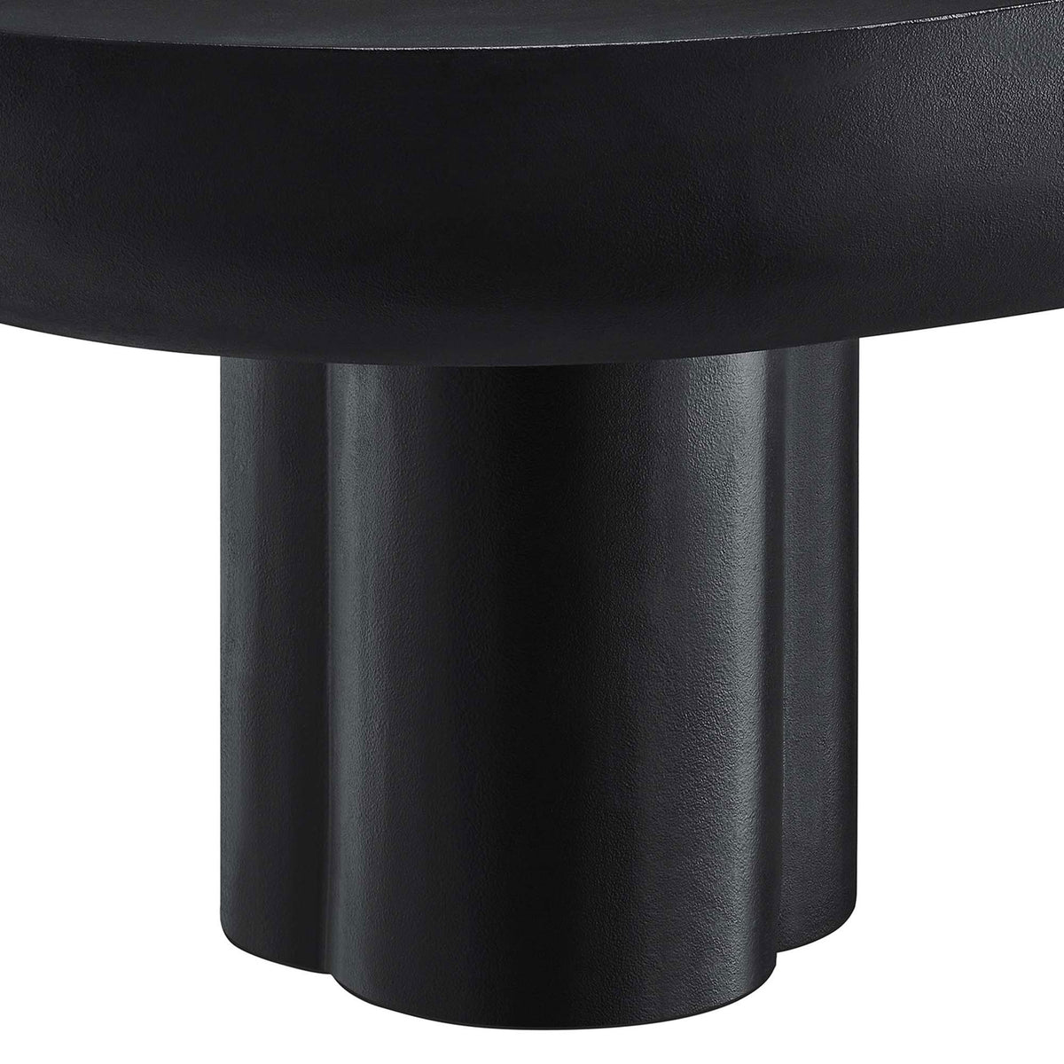 Trefoil pedestal base with smooth curves and durable concrete overlay || EEI-6763-BLK || leg_studio