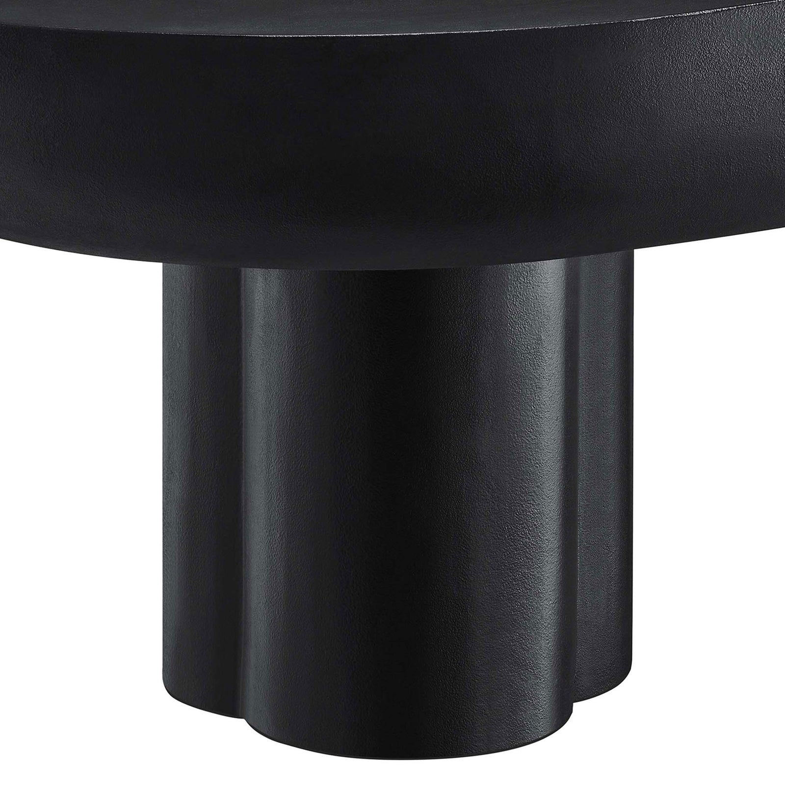 Trefoil pedestal base with smooth curves and durable concrete overlay || EEI-6763-BLK || leg_studio