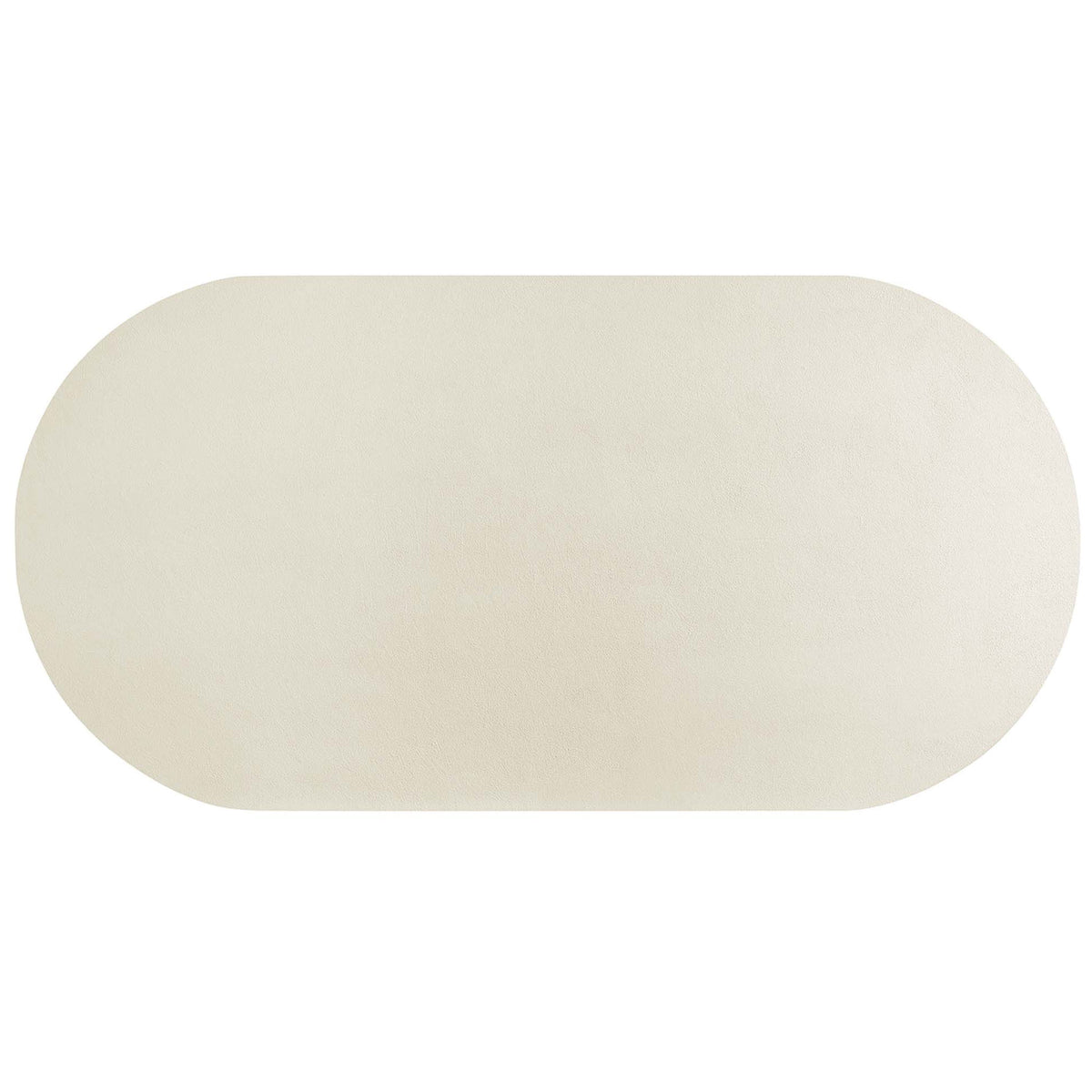 Oval concrete style tabletop in smooth white finish for modern dining spaces || EEI-6764-WHI || top_studio