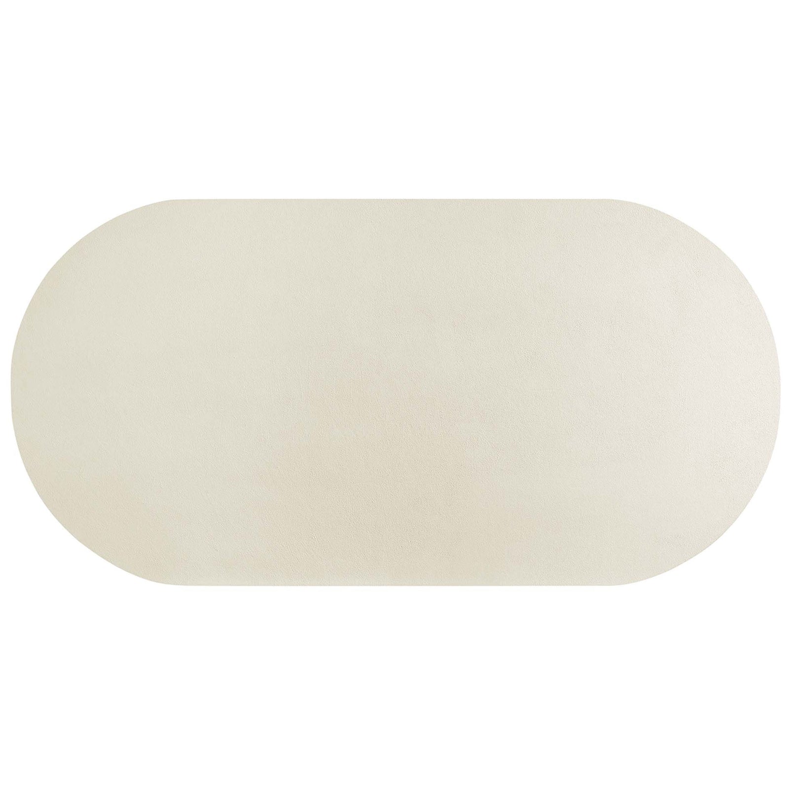 Oval concrete style tabletop in smooth white finish for modern dining spaces || EEI-6764-WHI || top_studio