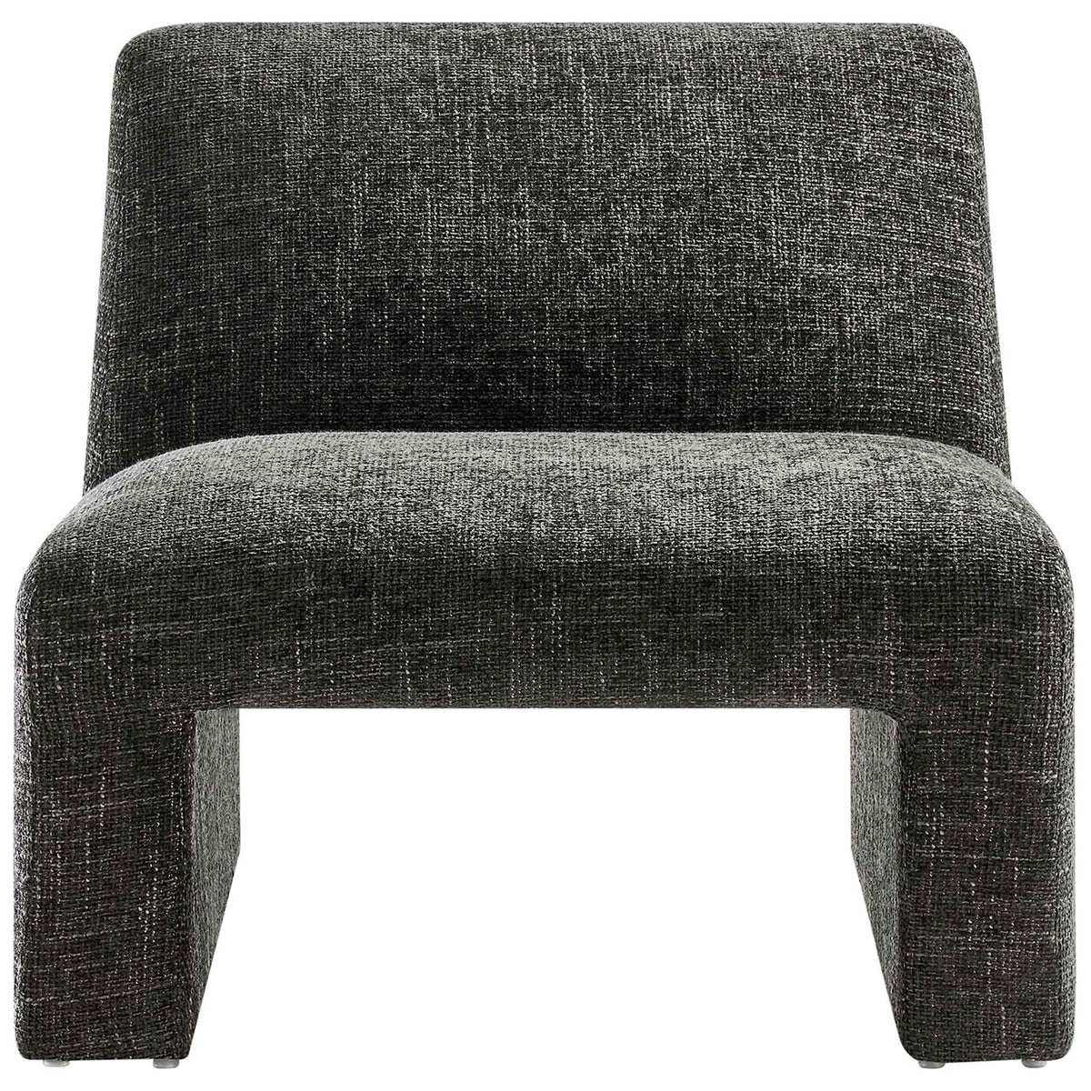 Oversized armless accent chair with plush chenille and softly curved silhouette || EEI-6765-CAR || front_studio