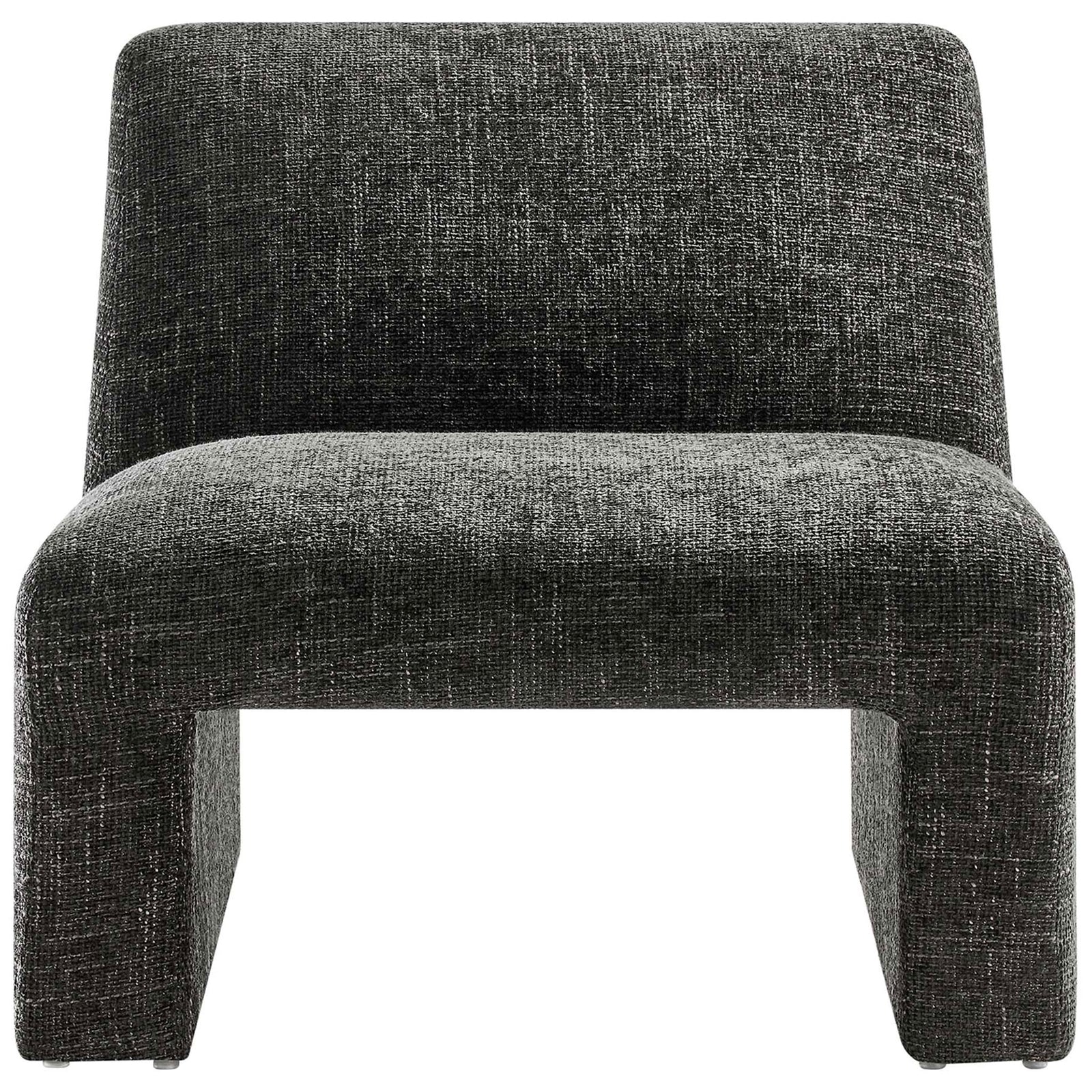 Oversized armless accent chair with plush chenille and softly curved silhouette || EEI-6765-CAR || front_studio
