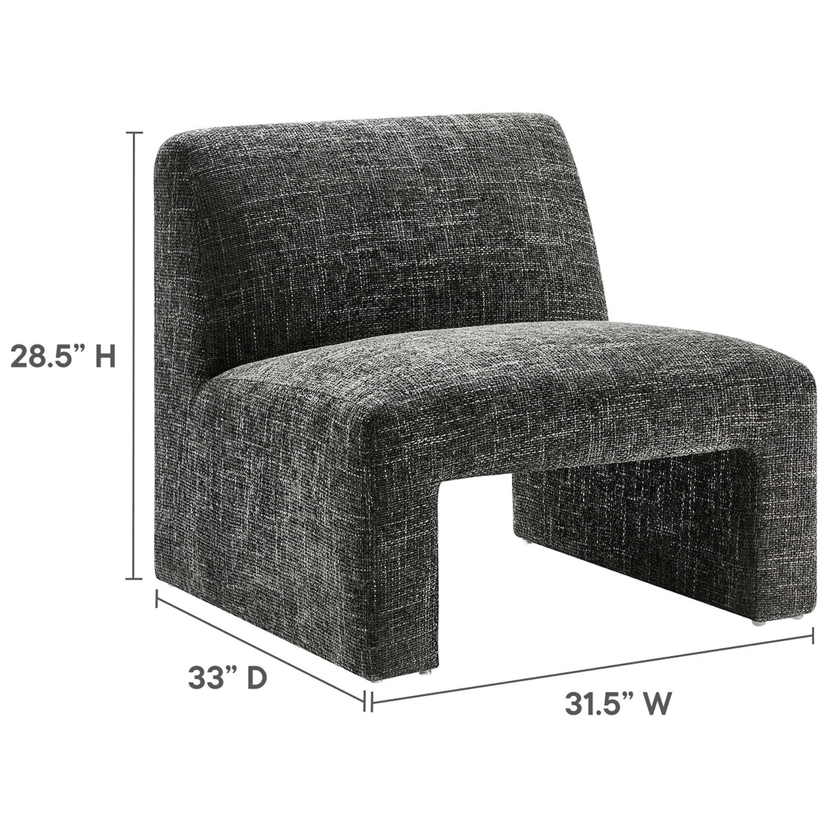 Ample lounge proportions in a space-friendly footprint; reference measurements shown || EEI-6765-CAR || dimension_studio