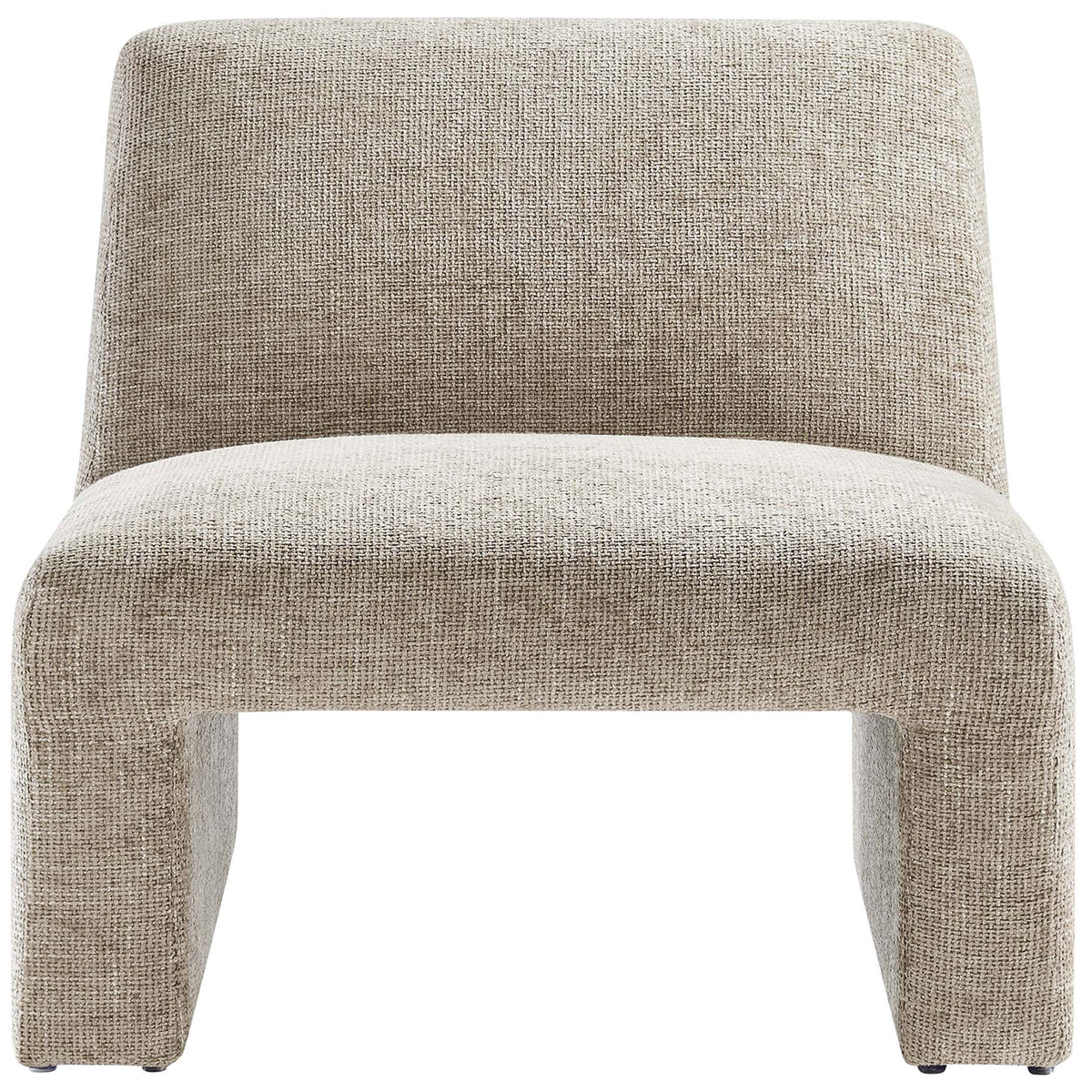 Clean, modern silhouette in textured khaki chenille with a wide, inviting seat || EEI-6765-KHA || front_studio