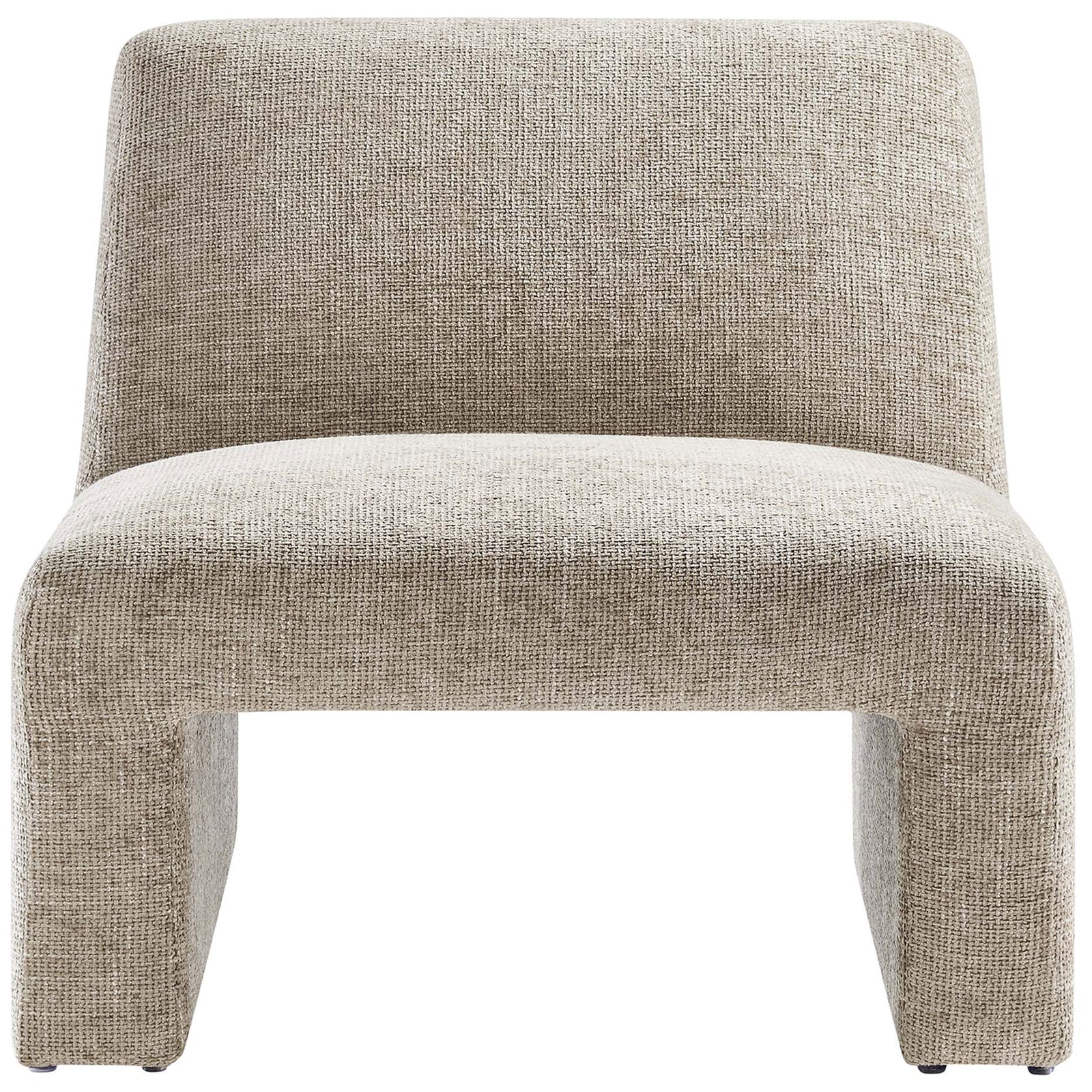 Clean, modern silhouette in textured khaki chenille with a wide, inviting seat || EEI-6765-KHA || front_studio