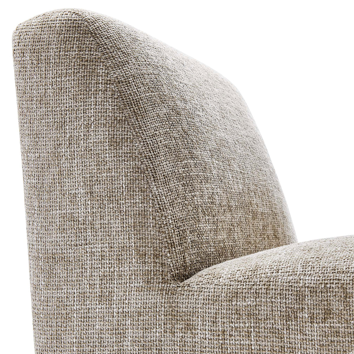 Textured chenille upholstery and a softly rounded back for cozy support || EEI-6765-KHA || detail_studio