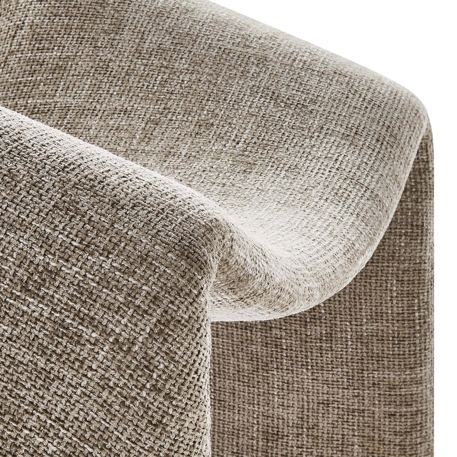 Textured chenille fabric and smooth, rounded edge offer a soft, inviting feel. || EEI-6767-KHA || detail_studio