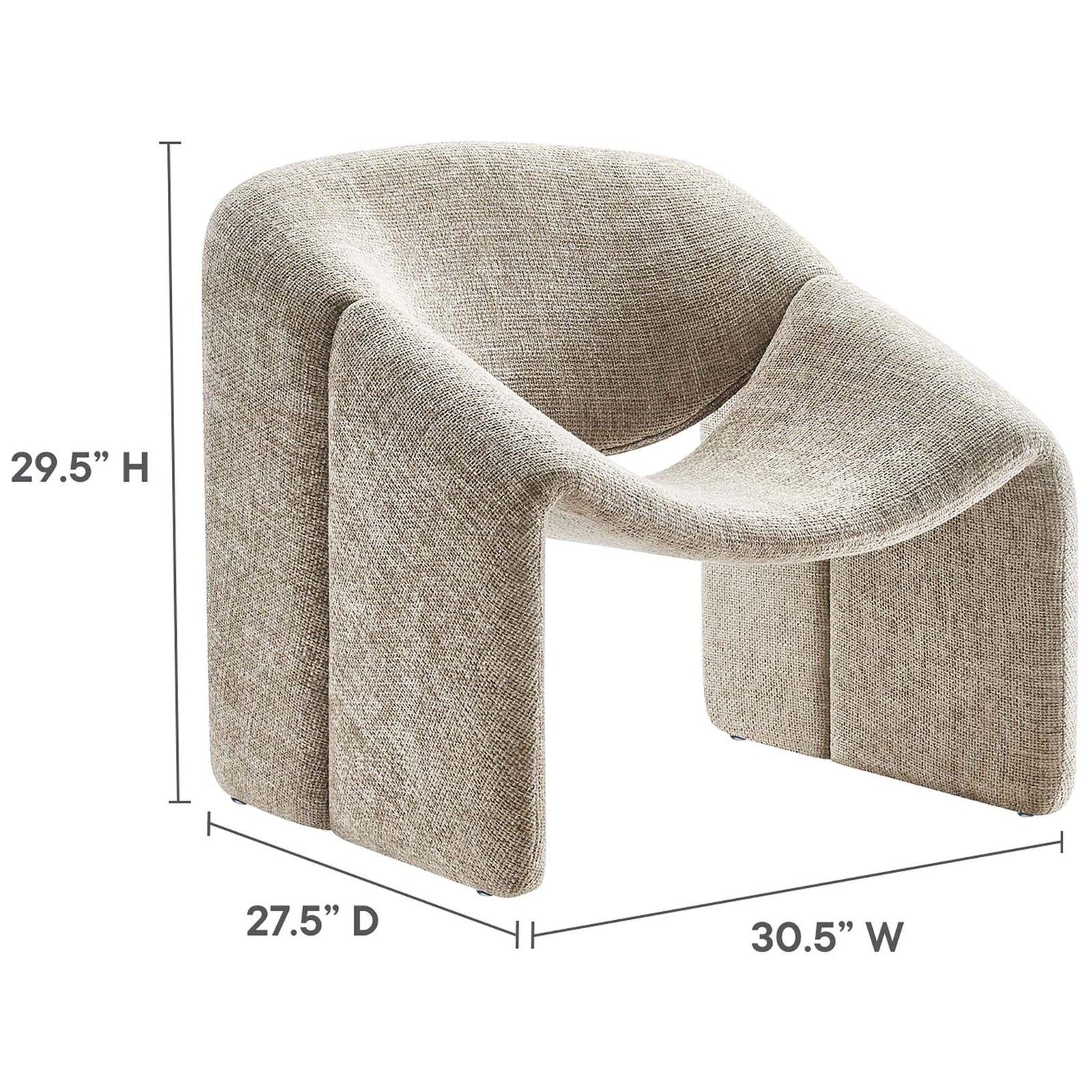 Compact footprint with generous curves designed for comfort and style in modern spaces. || EEI-6767-KHA || dimension_studio