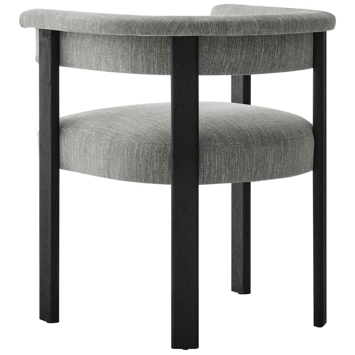 Open barrel back design wraps around the seat for inviting support and contemporary style || EEI-6776-HEG-BLK || back_angle_studio