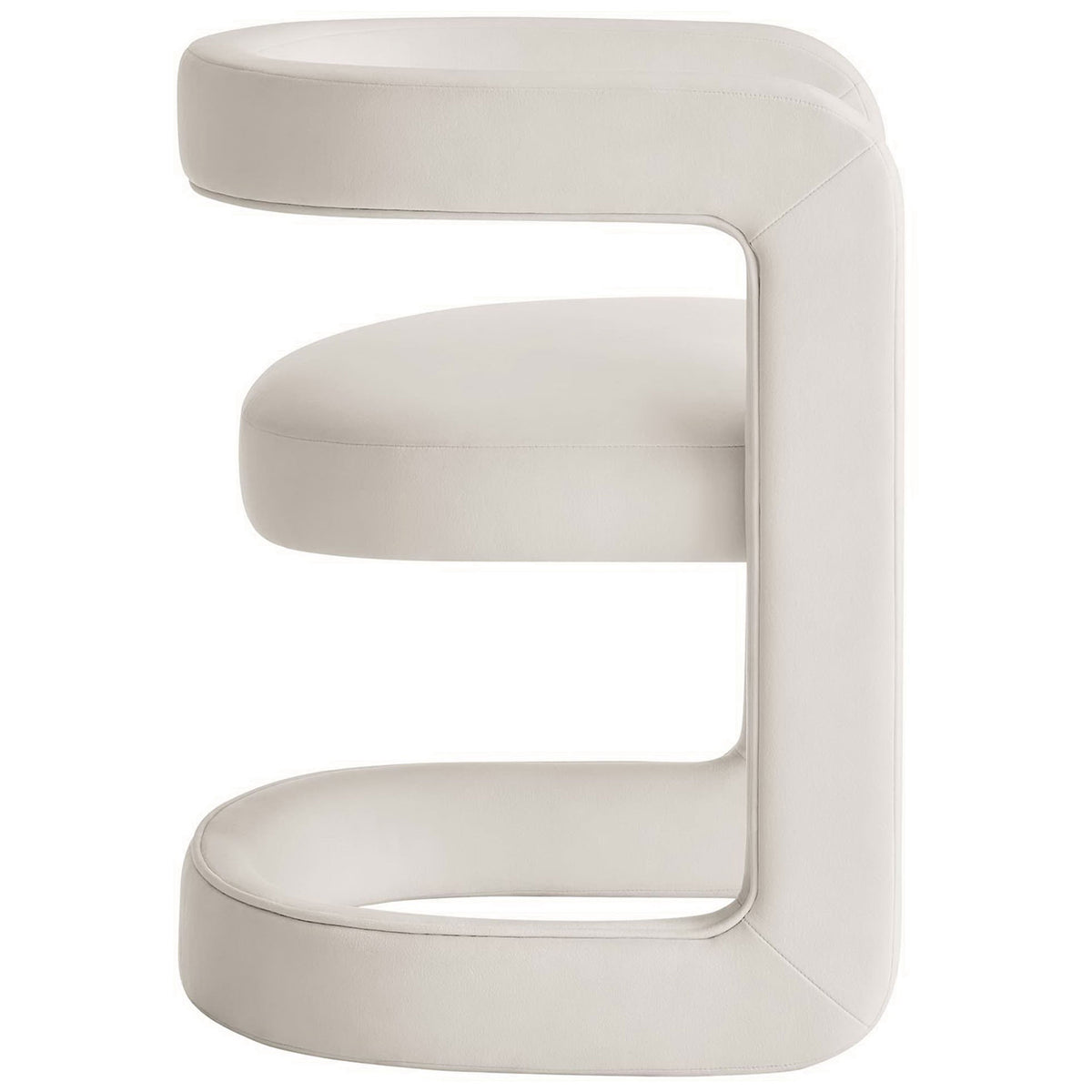 Sleek continuous frame and floating seat in soft performance velvet || EEI-6778-ALA || side_studio