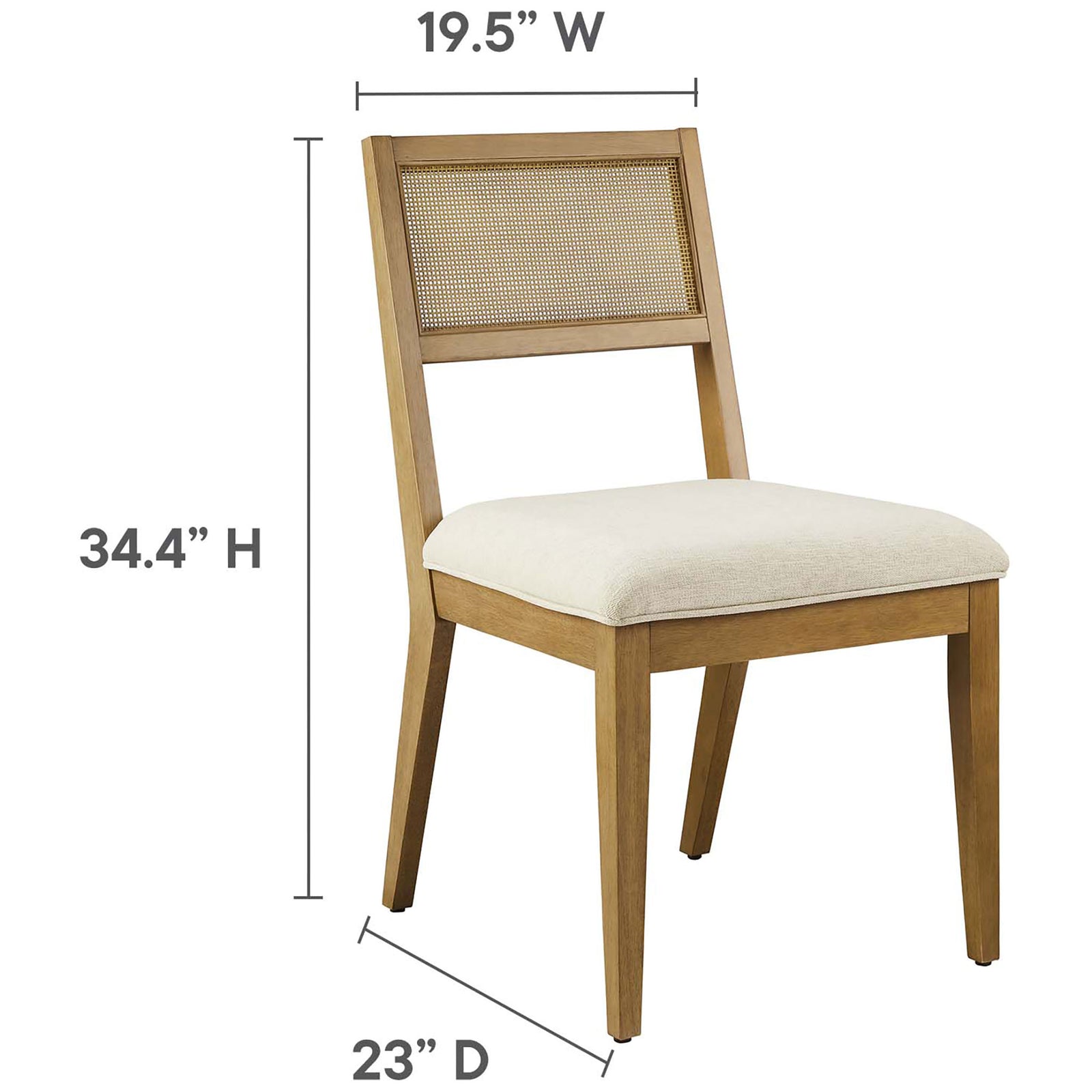 Dining chair with dimensions labeled for width, height, and depth for easy planning || EEI-6781-FRO-HEI || dimension_studio