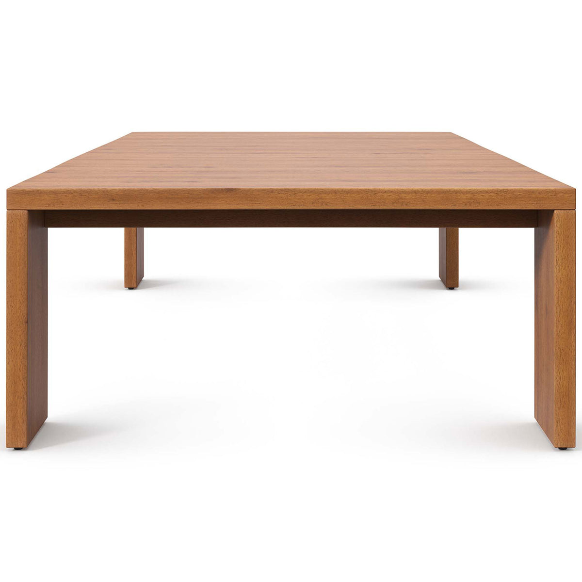 Low-profile acacia coffee table showcasing its sleek rectangular silhouette from the front || EEI-6786-NAT || front_studio