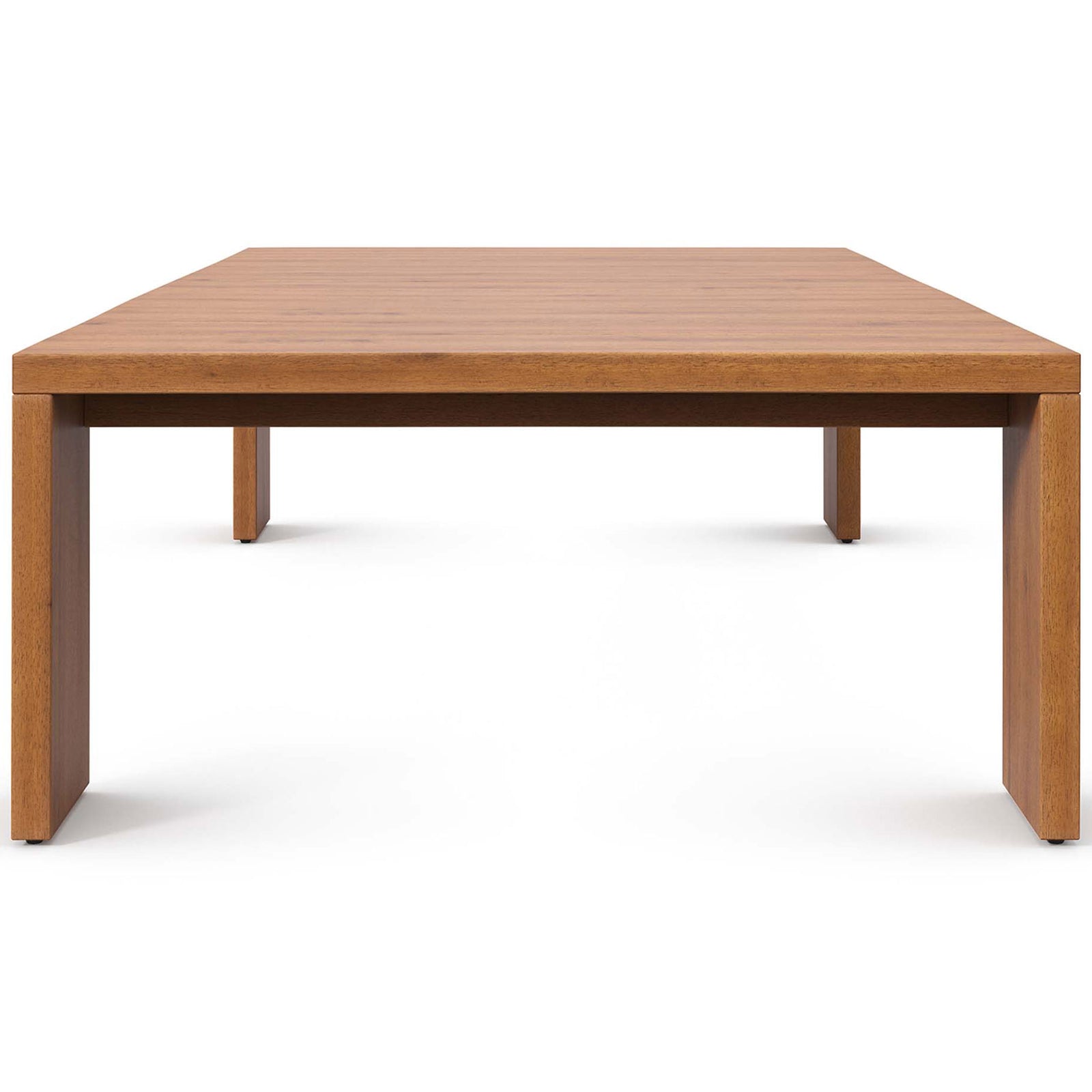 Low-profile acacia coffee table showcasing its sleek rectangular silhouette from the front || EEI-6786-NAT || front_studio