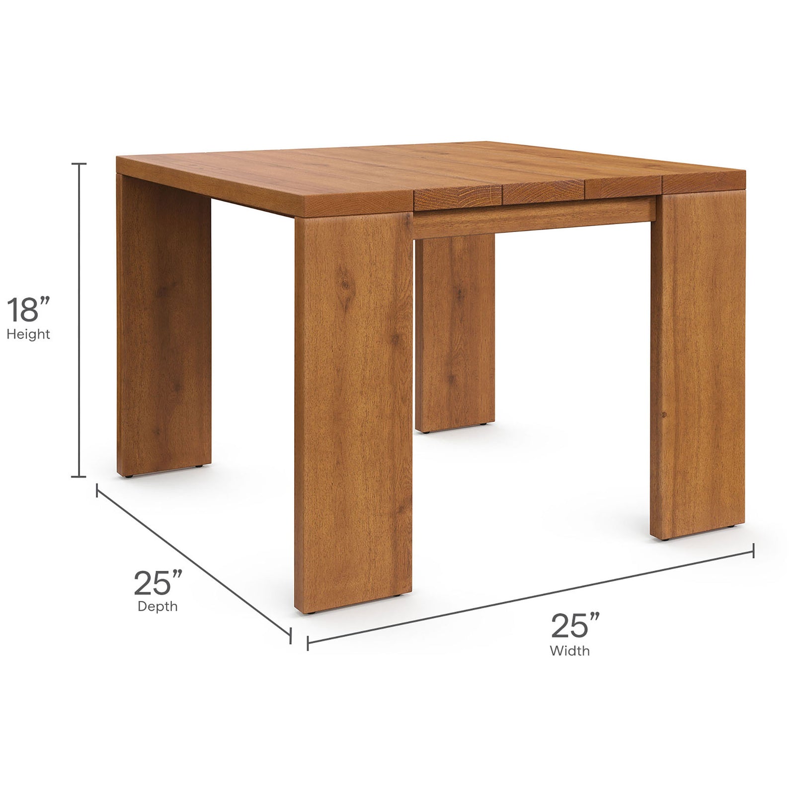 Dimension graphic showing the Tahoe side table measurements for height, width, and depth. || EEI-6787-NAT || dimension_studio