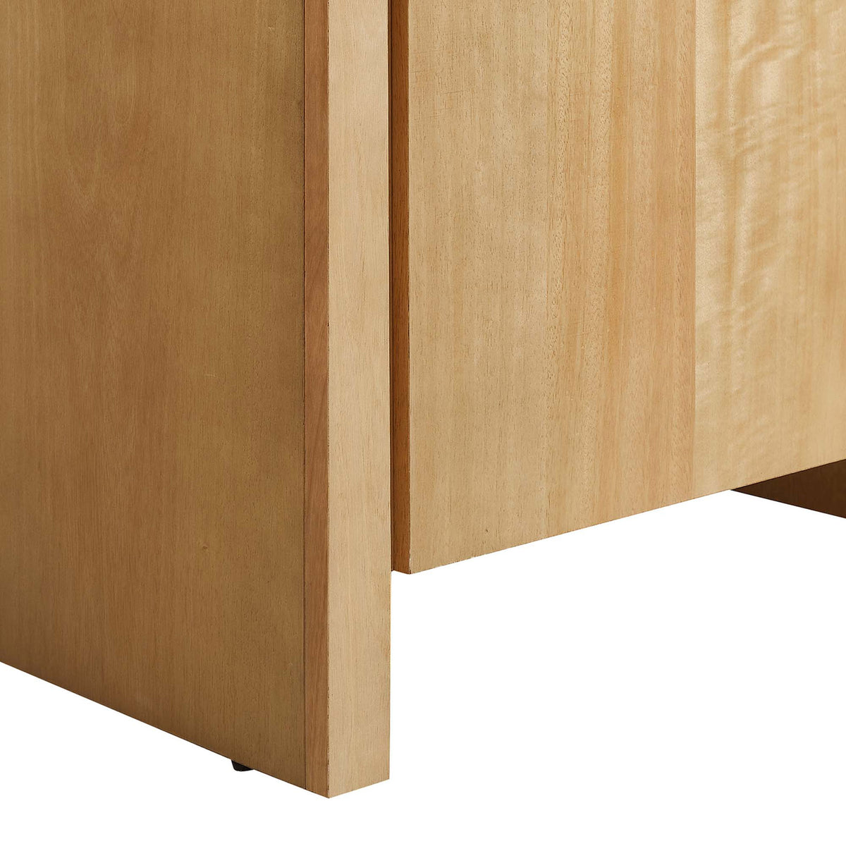 Sturdy plinth base with crisp edges and warm oak grain. || EEI-6789-OAK-BLK || leg_studio