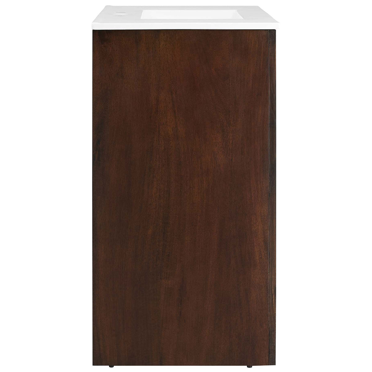 Rich walnut veneer sides highlight clean lines and a compact 36-inch footprint || EEI-6790-WAL-WHI || side_studio