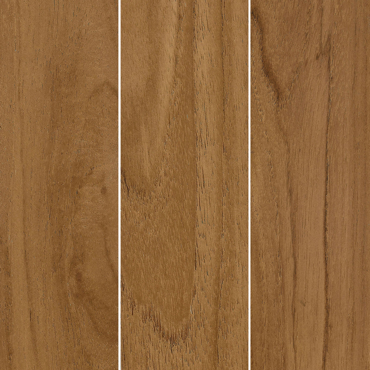 Natural teak wood grain panels highlighting warm brown color, texture, and variation across the table surface. || EEI-6814-NAT || swatch_studio
