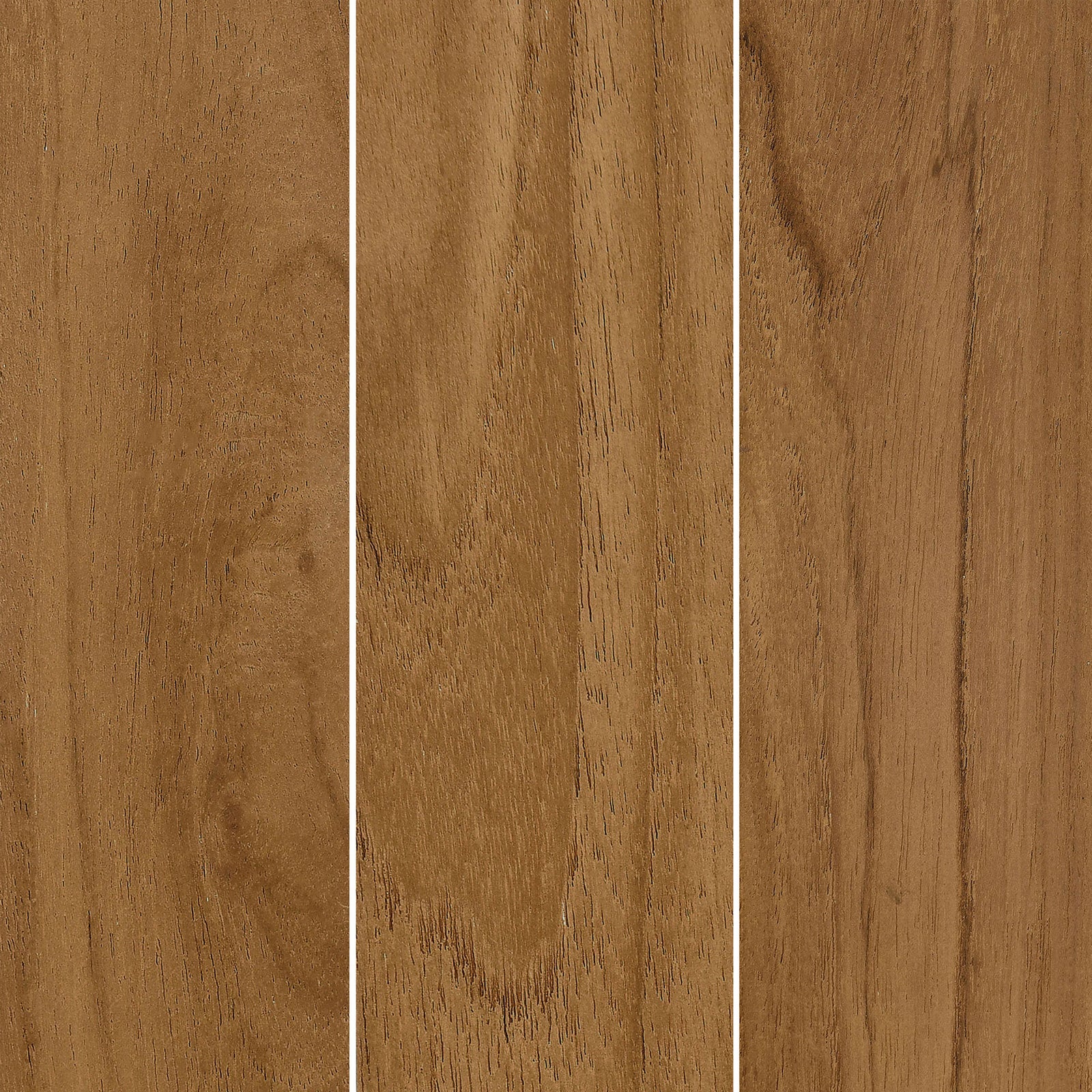 Natural teak wood grain panels highlighting warm brown color, texture, and variation across the table surface. || EEI-6814-NAT || swatch_studio