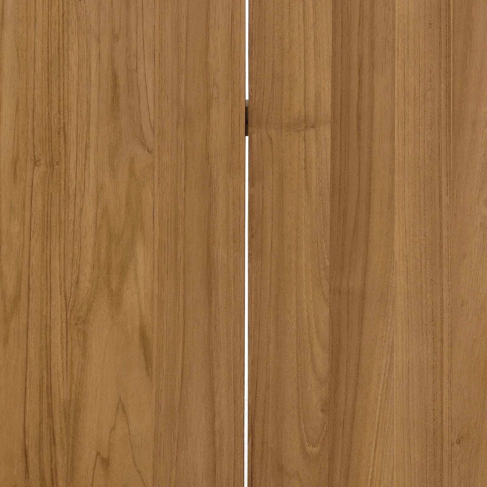Close grained teak wood surface emphasizing smooth texture and subtle tonal shifts across the dining tabletop. || EEI-6815-NAT || swatch_studio