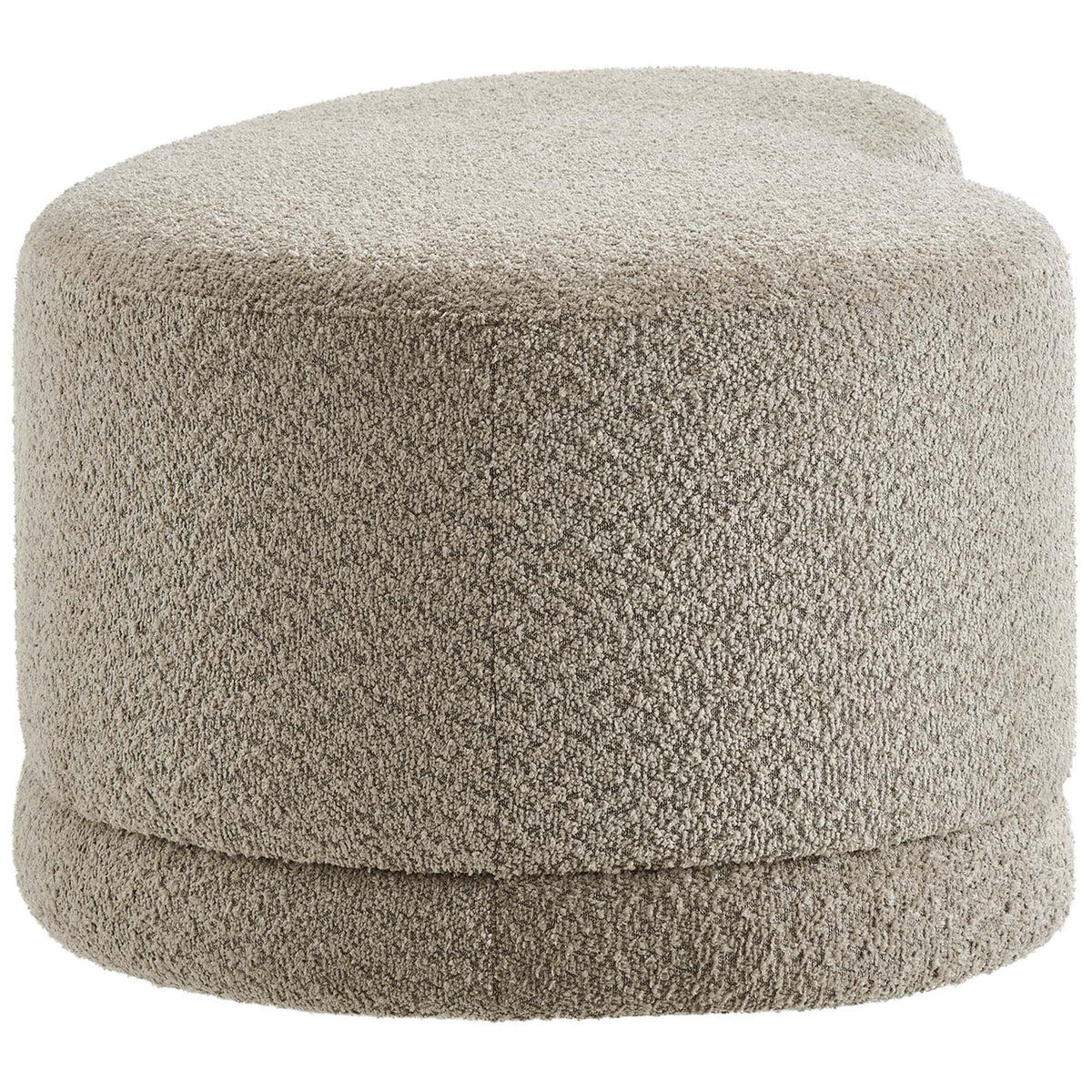 Thickly padded Nimbus ottoman bench in oat chenille with a smooth, rounded side profile || EEI-6816-OAT || side_studio