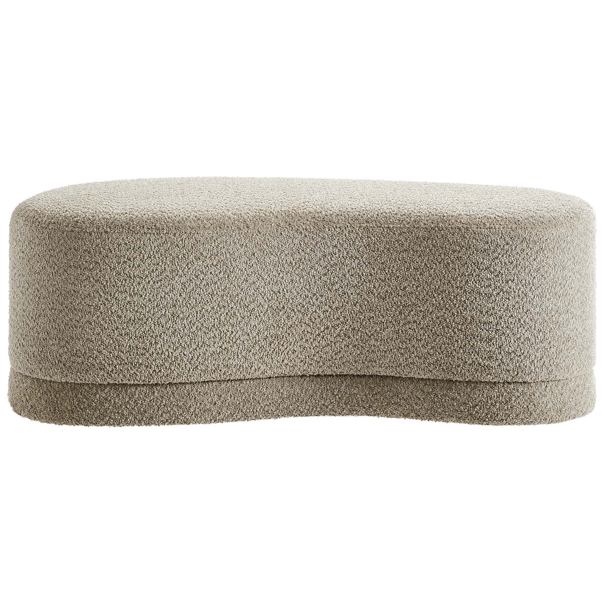 Modern Modway oat chenille ottoman bench with organic curved silhouette and plush foam cushioning || EEI-6816-OAT || front_studio