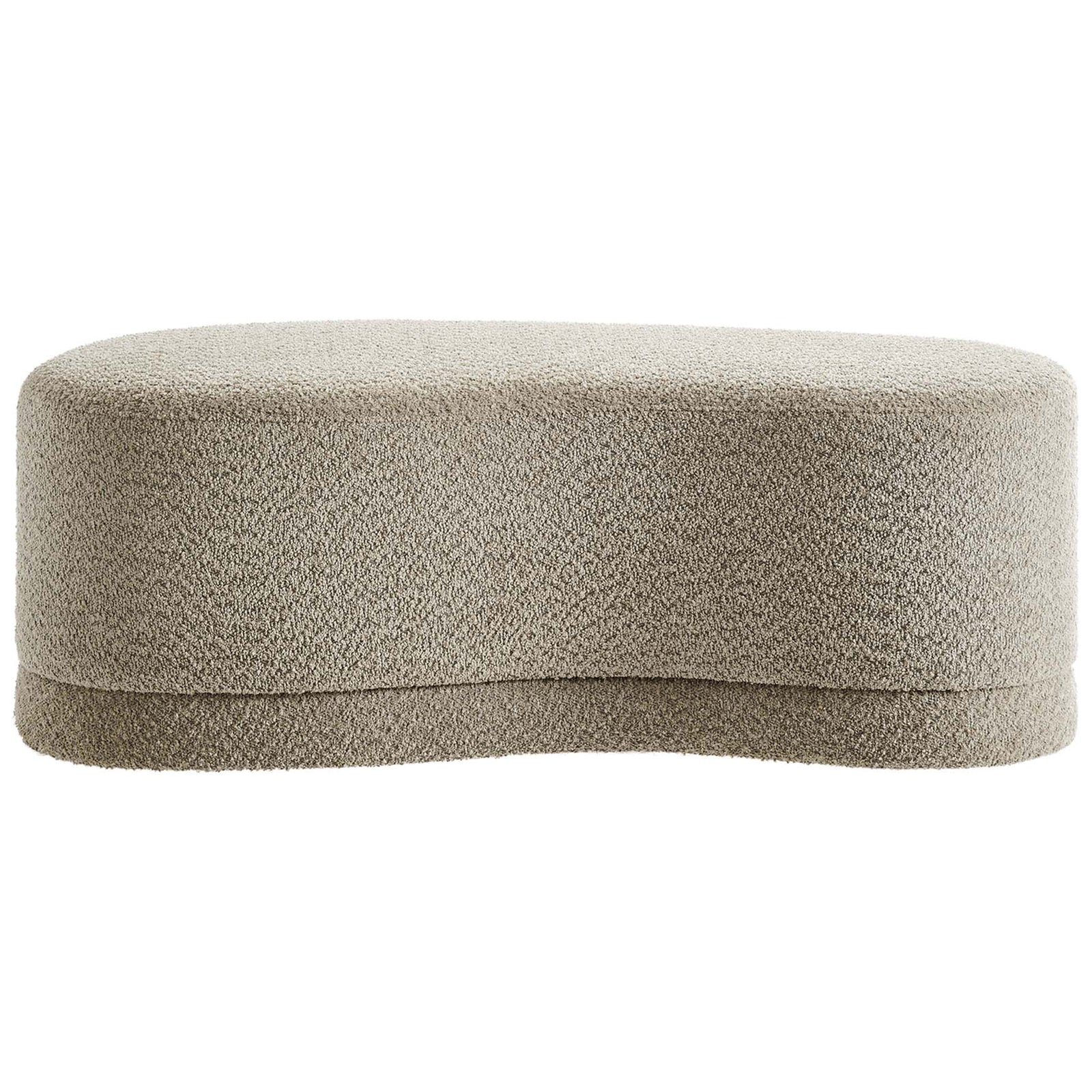 Modern Modway oat chenille ottoman bench with organic curved silhouette and plush foam cushioning || EEI-6816-OAT || front_studio
