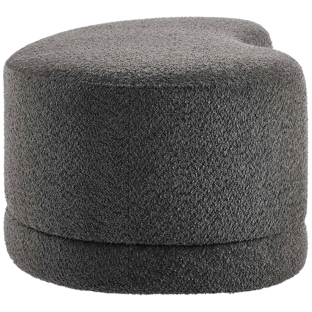 Nimbus dark gray ottoman bench showcasing thick cushioning and smooth rounded base profile. || EEI-6816-SLA || side_studio