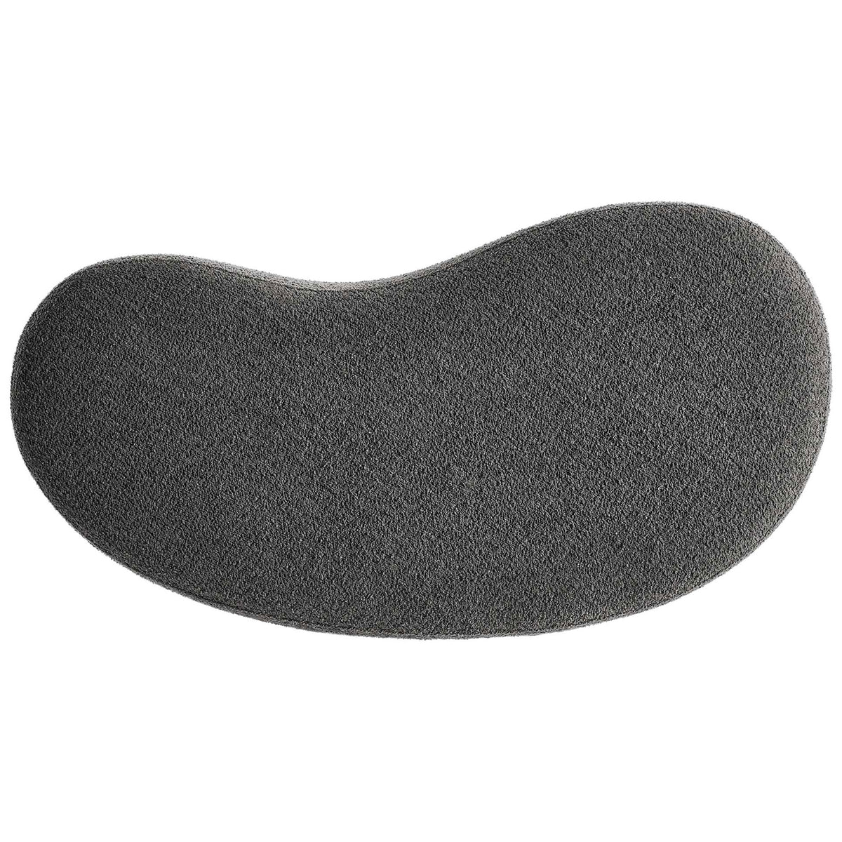 Organic kidney shaped ottoman bench with textured dark gray chenille top and ample lounging space. || EEI-6816-SLA || top_studio