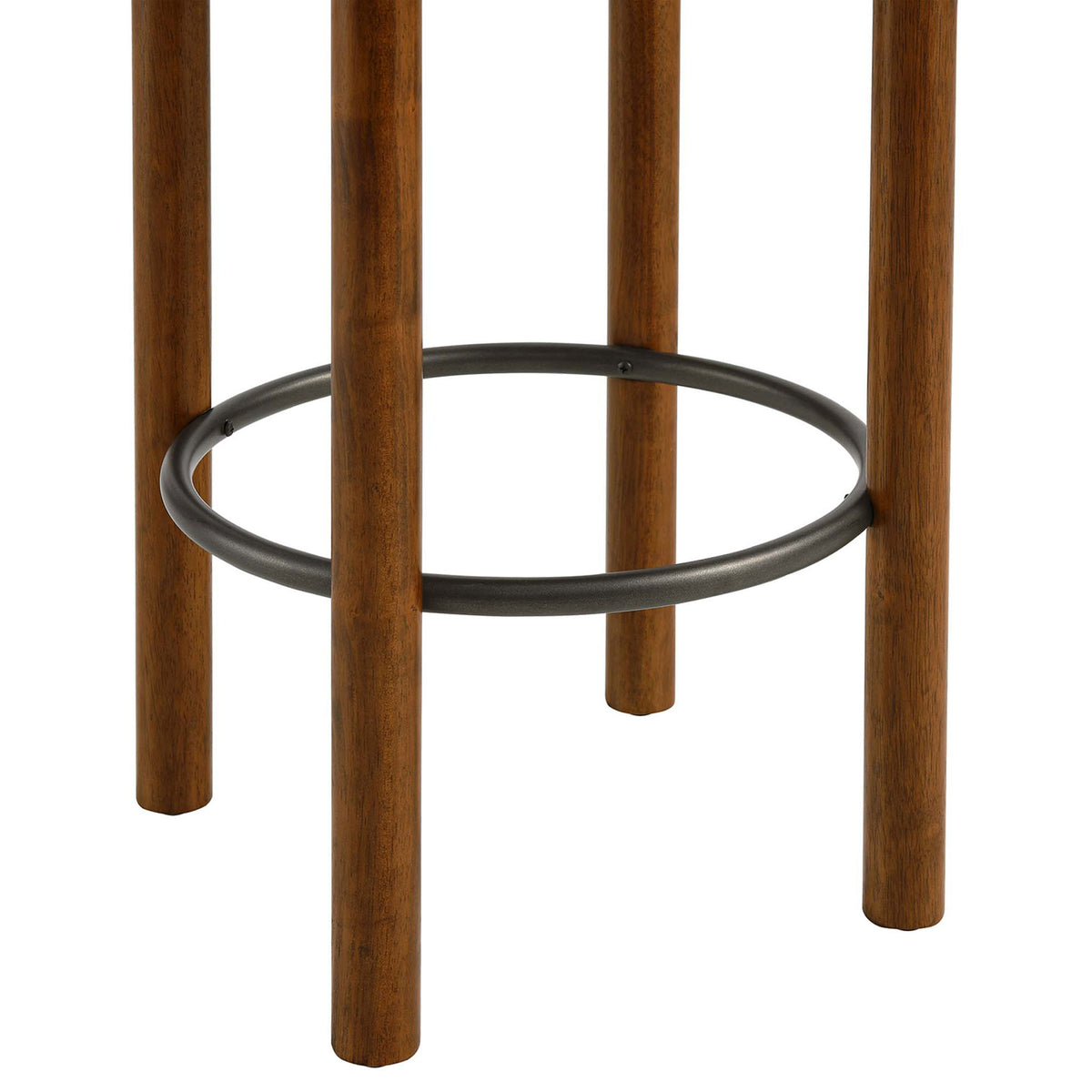 Walnut legs meet a powder-coated ring footrest with smooth, rounded edges || EEI-6818-WAL-TAU || detail_studio