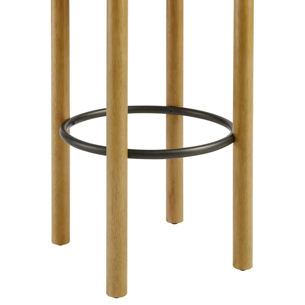 Strong circular footrest and smooth wood legs offer stable, relaxed seating || EEI-6819-OAK-IVO || detail_studio