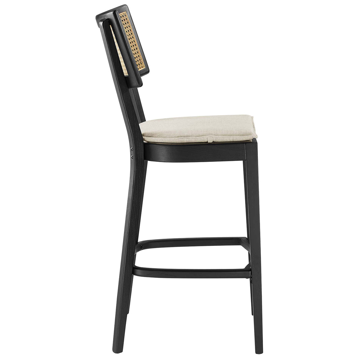 Streamlined silhouette with supportive footrest and gently scooped seat || EEI-6820-BLK-BEI || side_studio