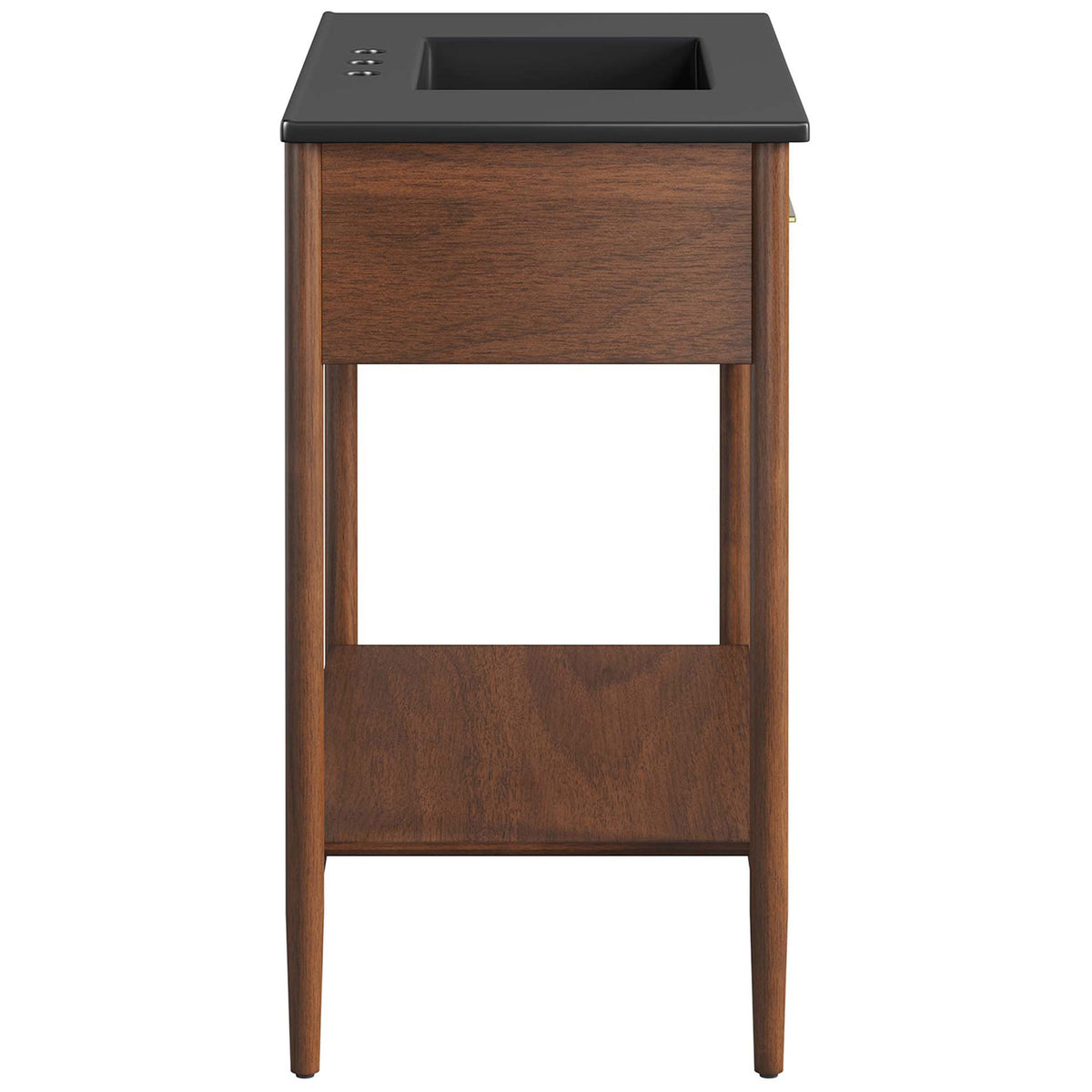 Slim, tapered legs and rich wood grain bring a refined, mid-century look || EEI-6823-WAL-BLK || side_studio