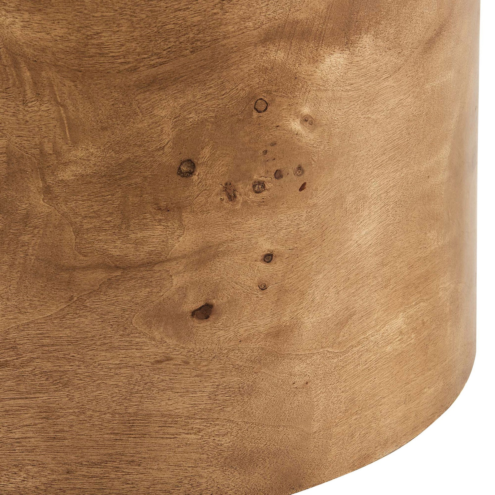 Detail of warm burl wood base with natural swirling grain and unique knots || EEI-6850-IVO-BUR || detail_studio