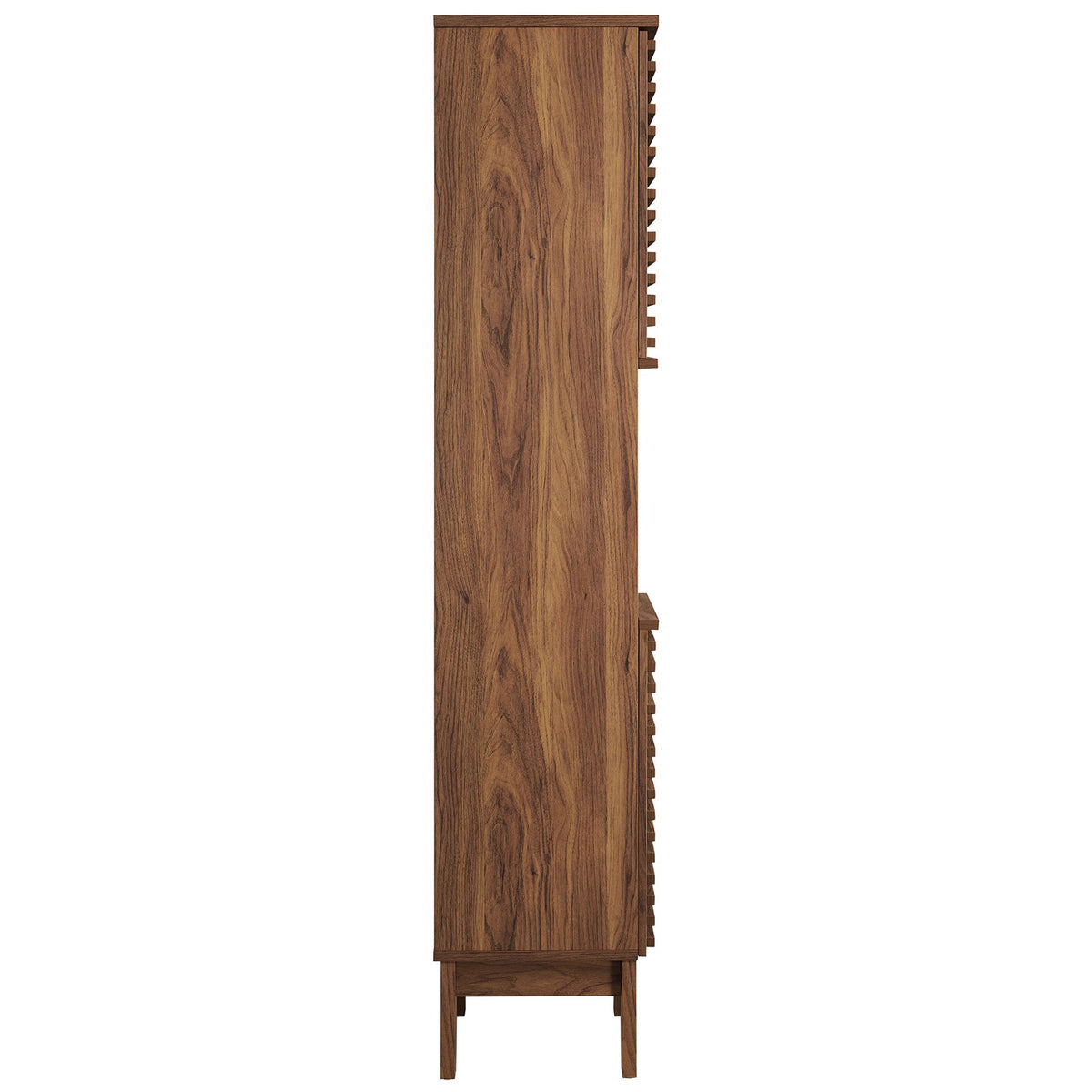 Streamlined profile and tapered legs fit tight spaces while adding warm walnut character || EEI-6851-WAL || side_studio