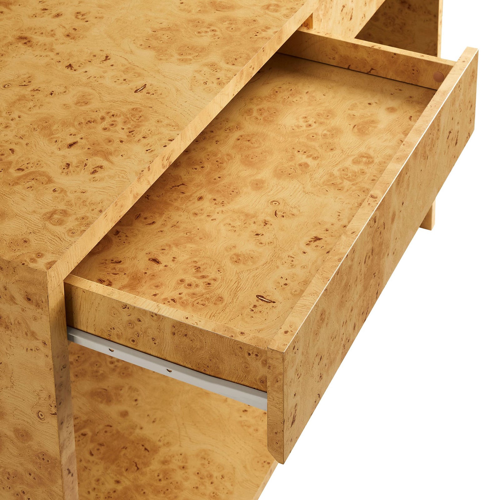 Smooth full-extension drawer glides reveal generous storage for entryway essentials || EEI-6857-BUR || storage_open_studio