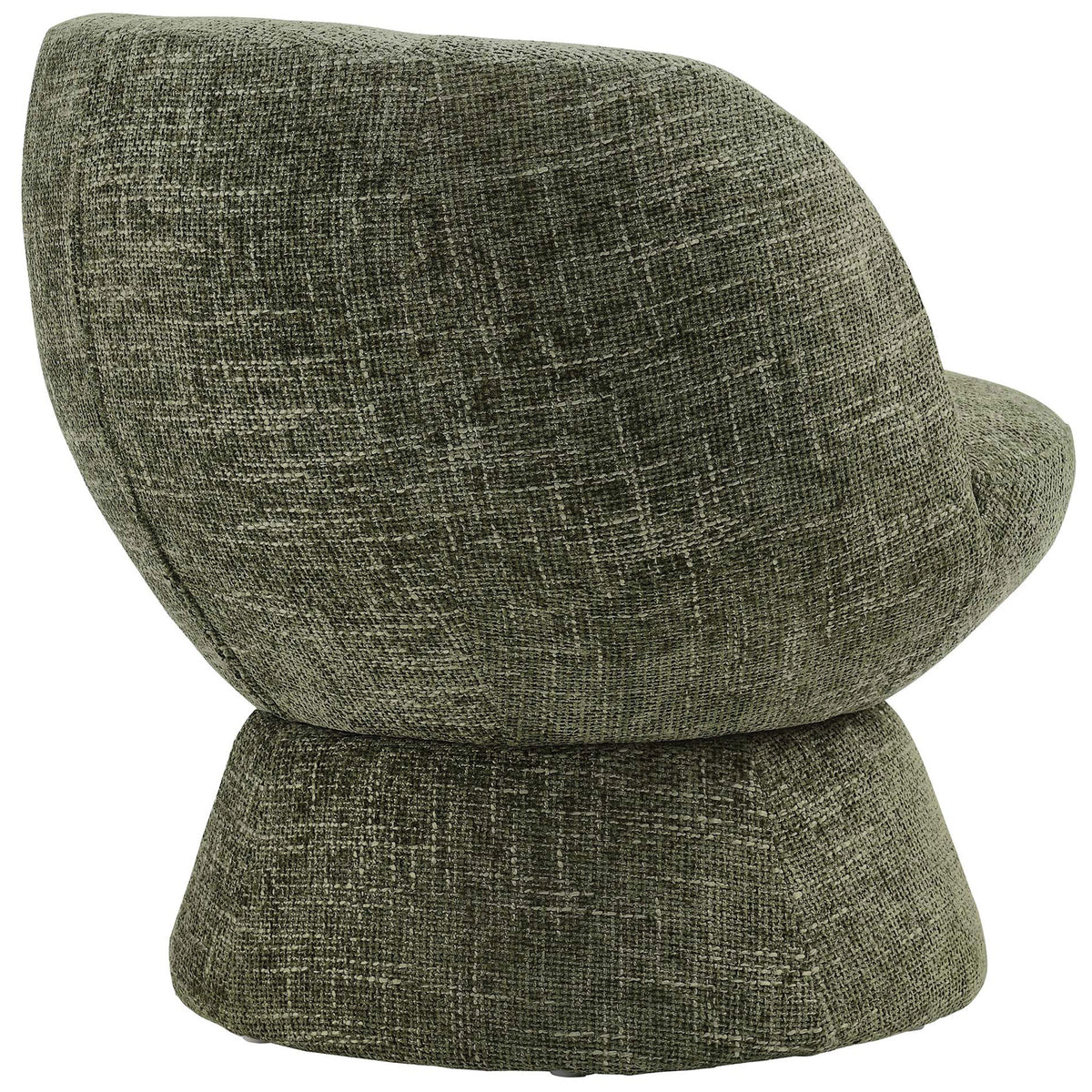 Distinctive back seam and rounded profile in basil chenille on a smooth swivel base || EEI-6863-BAS || back_angle_studio