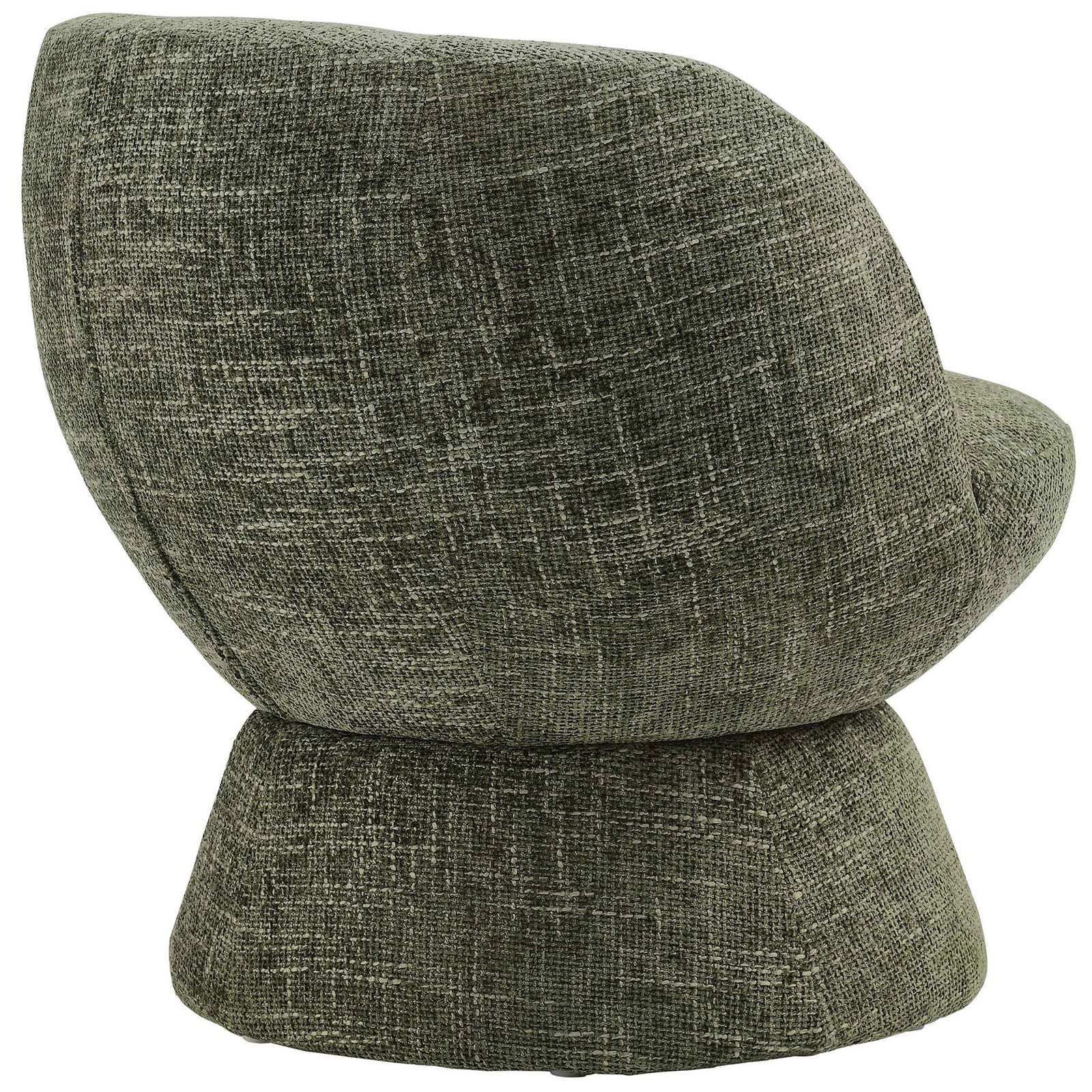Distinctive back seam and rounded profile in basil chenille on a smooth swivel base || EEI-6863-BAS || back_angle_studio
