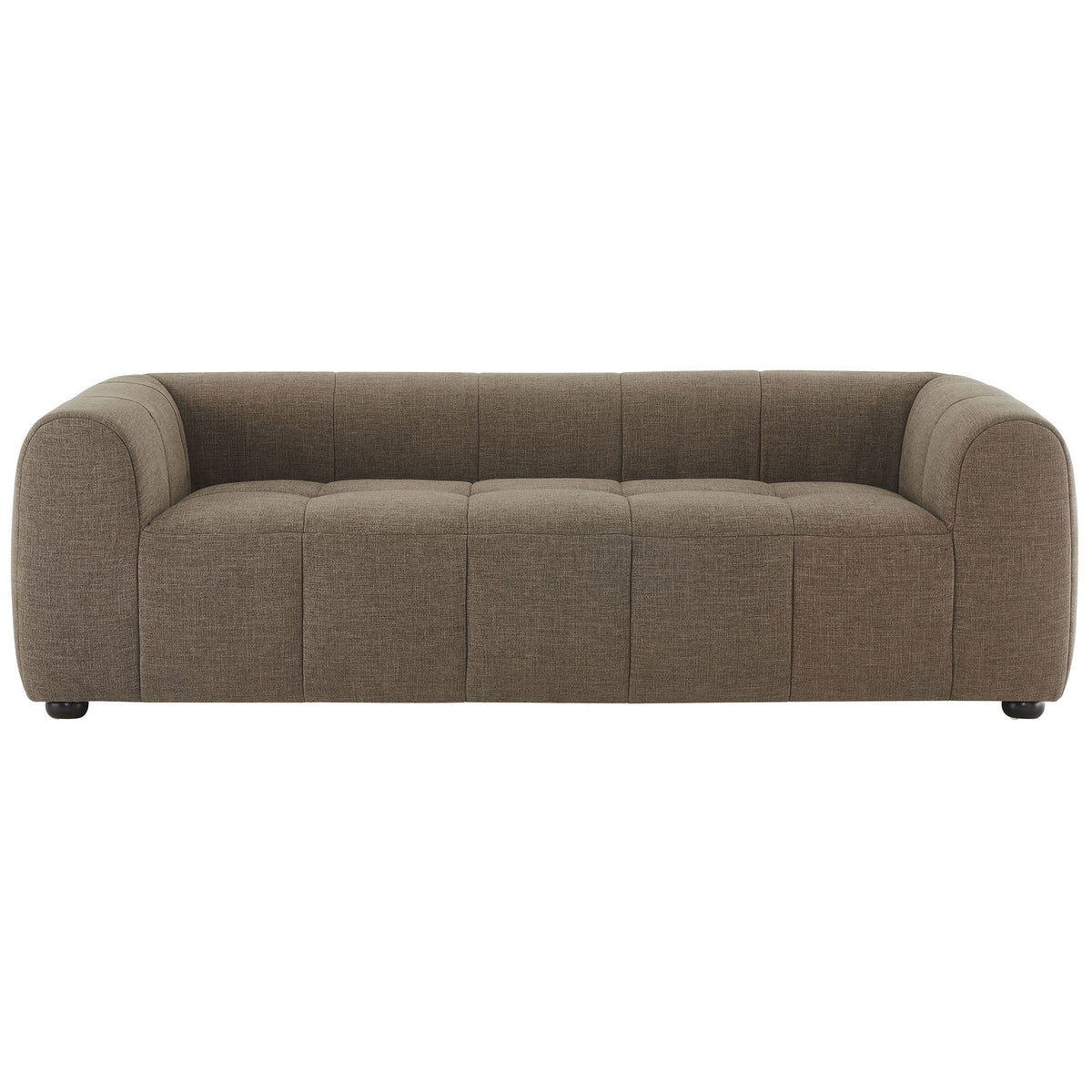Modern deep seat mocha sofa with channel tufting and low back for relaxed, contemporary comfort || EEI-6866-MOC || front_studio