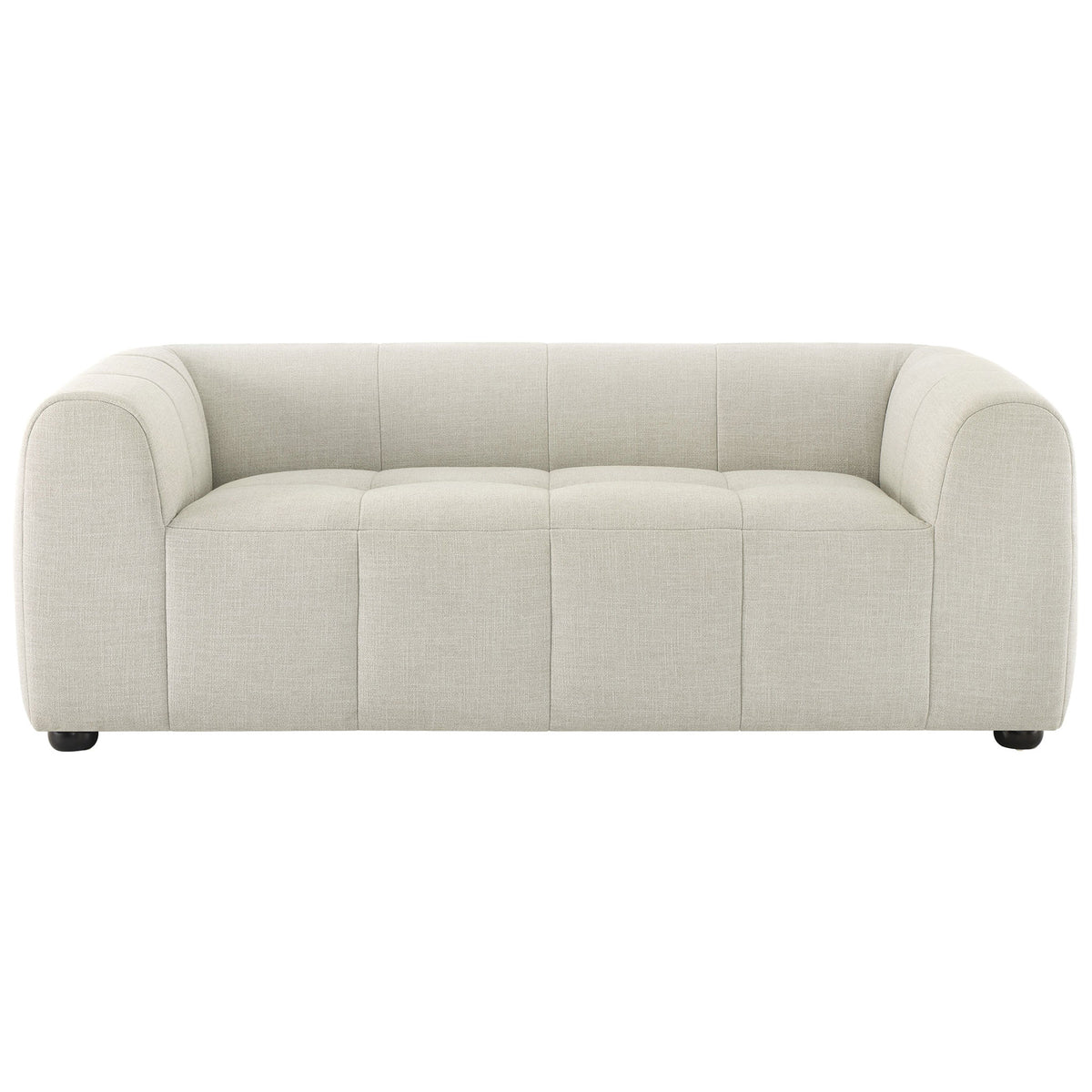 Modern linen loveseat with deep, cushioned seating and soft rounded arms for everyday lounging || EEI-6867-LIN || front_studio