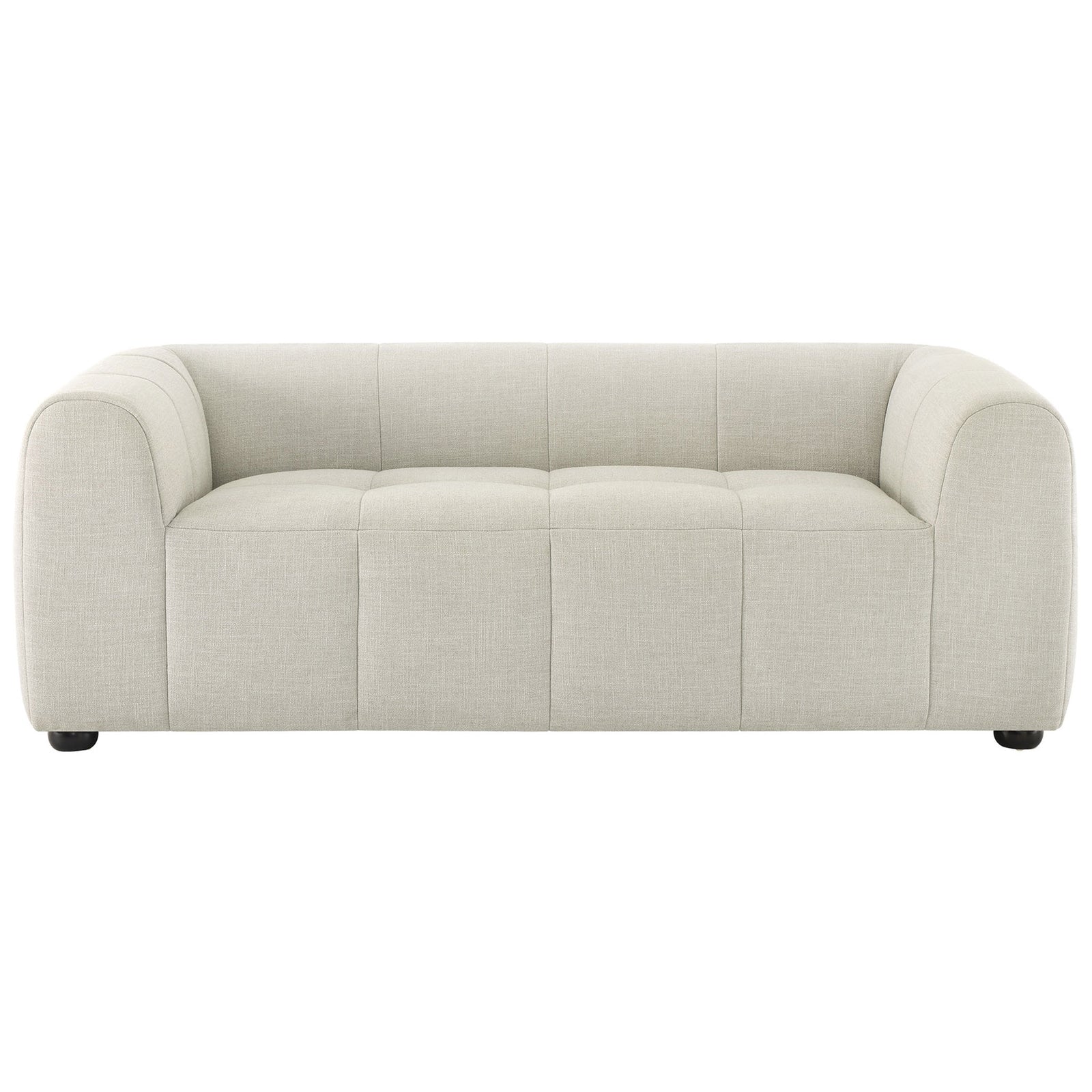Modern linen loveseat with deep, cushioned seating and soft rounded arms for everyday lounging || EEI-6867-LIN || front_studio