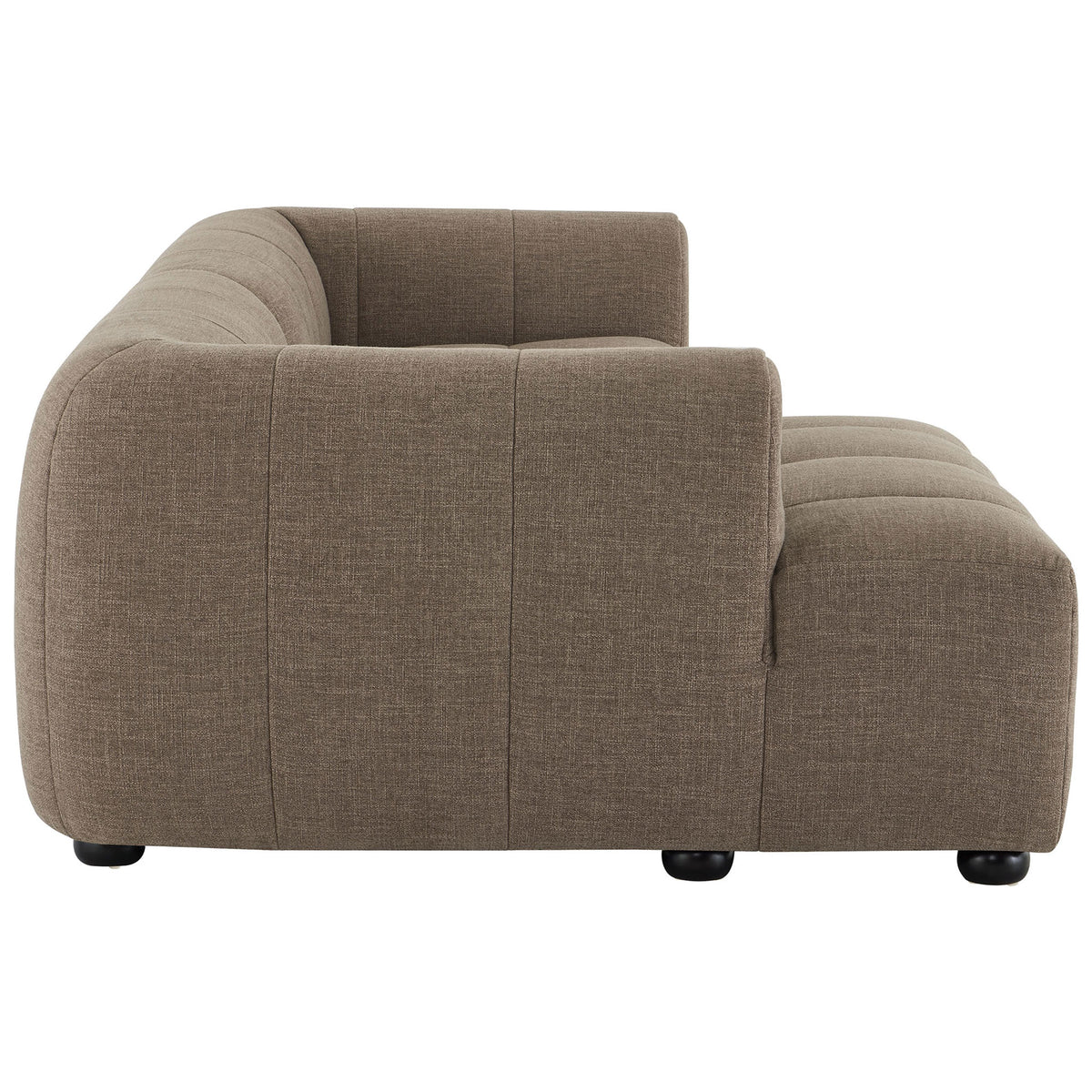 Liana left-facing mocha chaise sofa with deep seat cushions and generously padded arms || EEI-6868-MOC || side_studio